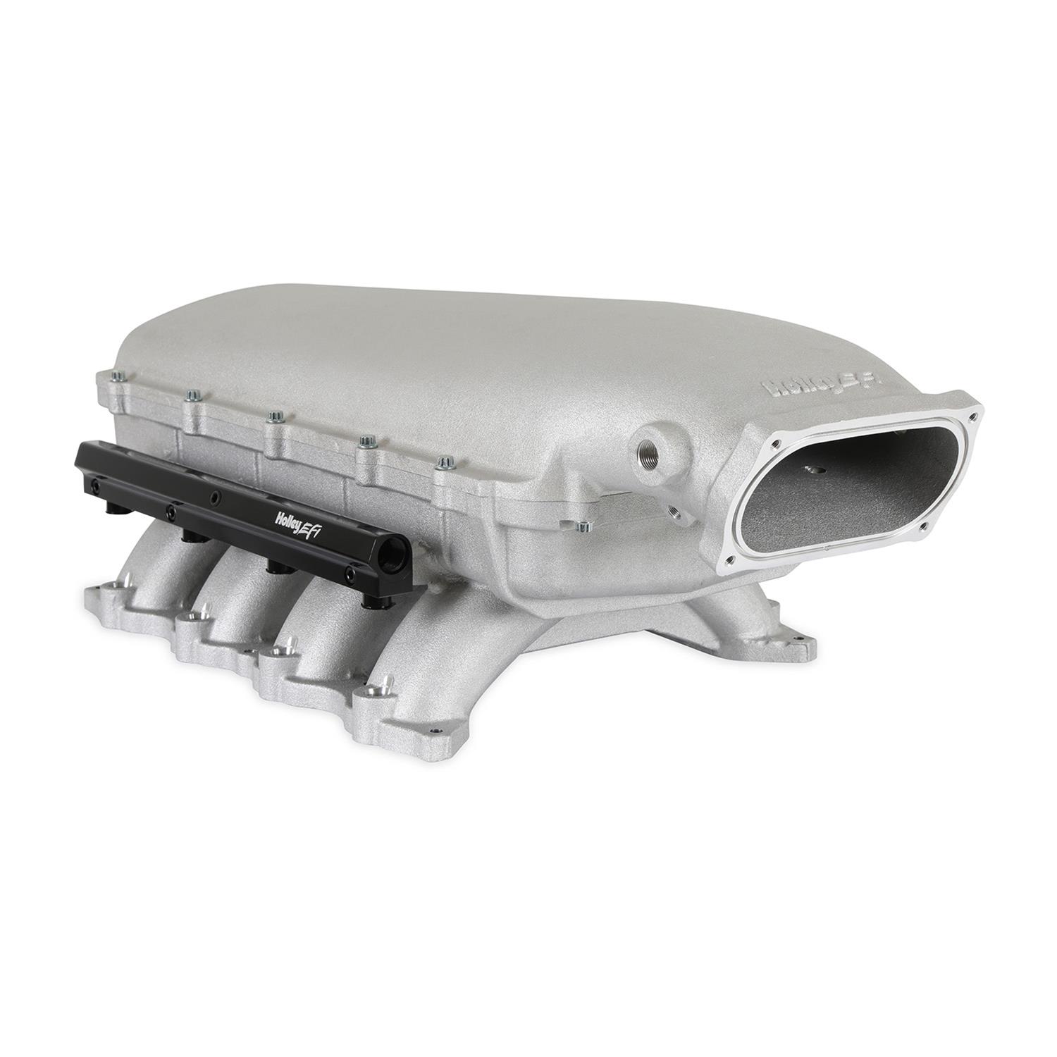 Holley EFI Coyote Hi-Ram Intake Manifolds 300-910 Manifolds, EFI, Hi-Ram, Throttle Body Injection, Standard Deck, 150mm x 66mm Bore, Aluminum, Satin, Ford, 5.0L, Modular, Each thumbnail 9