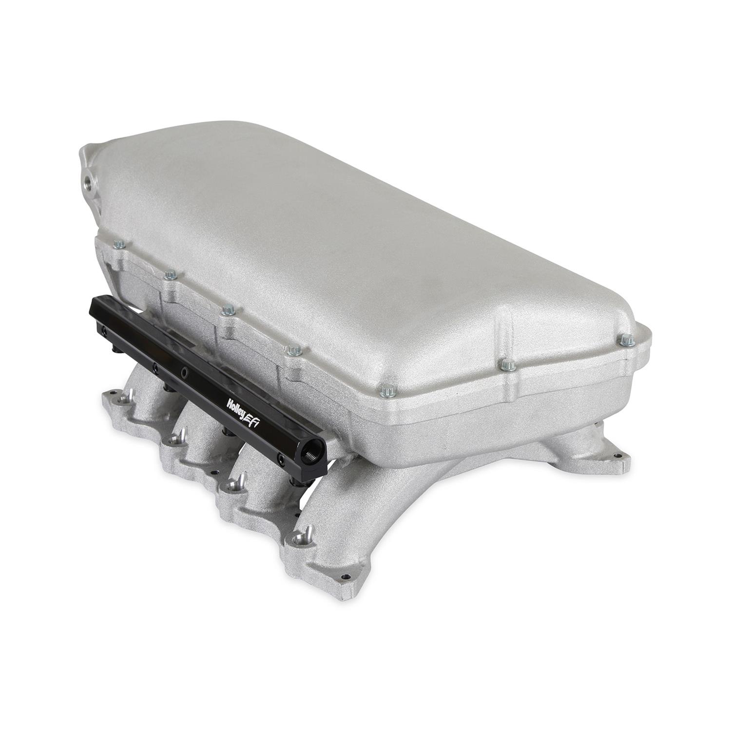 Holley EFI Coyote Hi-Ram Intake Manifolds 300-910 Manifolds, EFI, Hi-Ram, Throttle Body Injection, Standard Deck, 150mm x 66mm Bore, Aluminum, Satin, Ford, 5.0L, Modular, Each thumbnail 5
