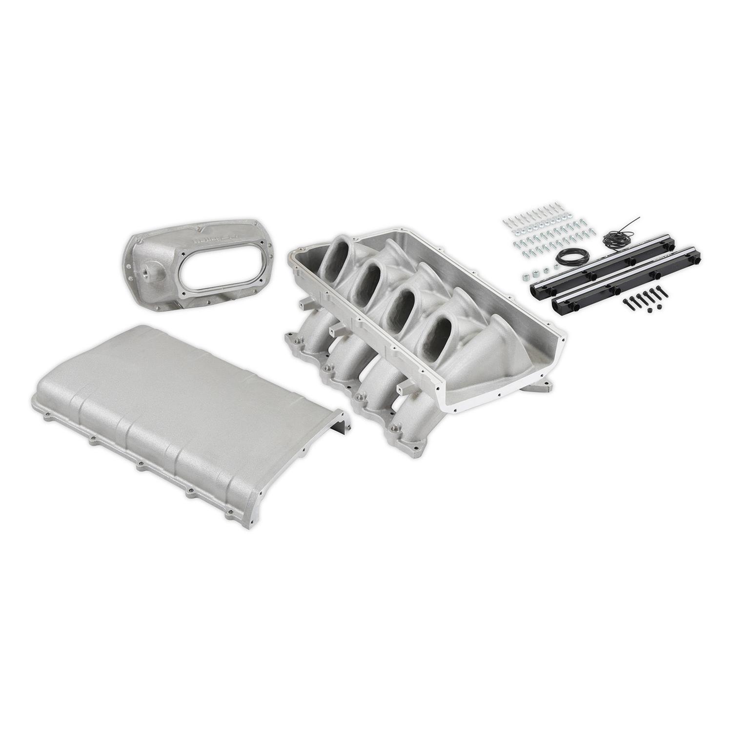 Holley EFI Coyote Ultra Lo-Ram Intake Manifolds 300-911 Manifolds, EFI, LoRam, Throttle Body Injected, Standard Deck, 150mm x 66mm Bore, Aluminum, Satin, Ford, 5.0L, Modular, Each thumbnail 7