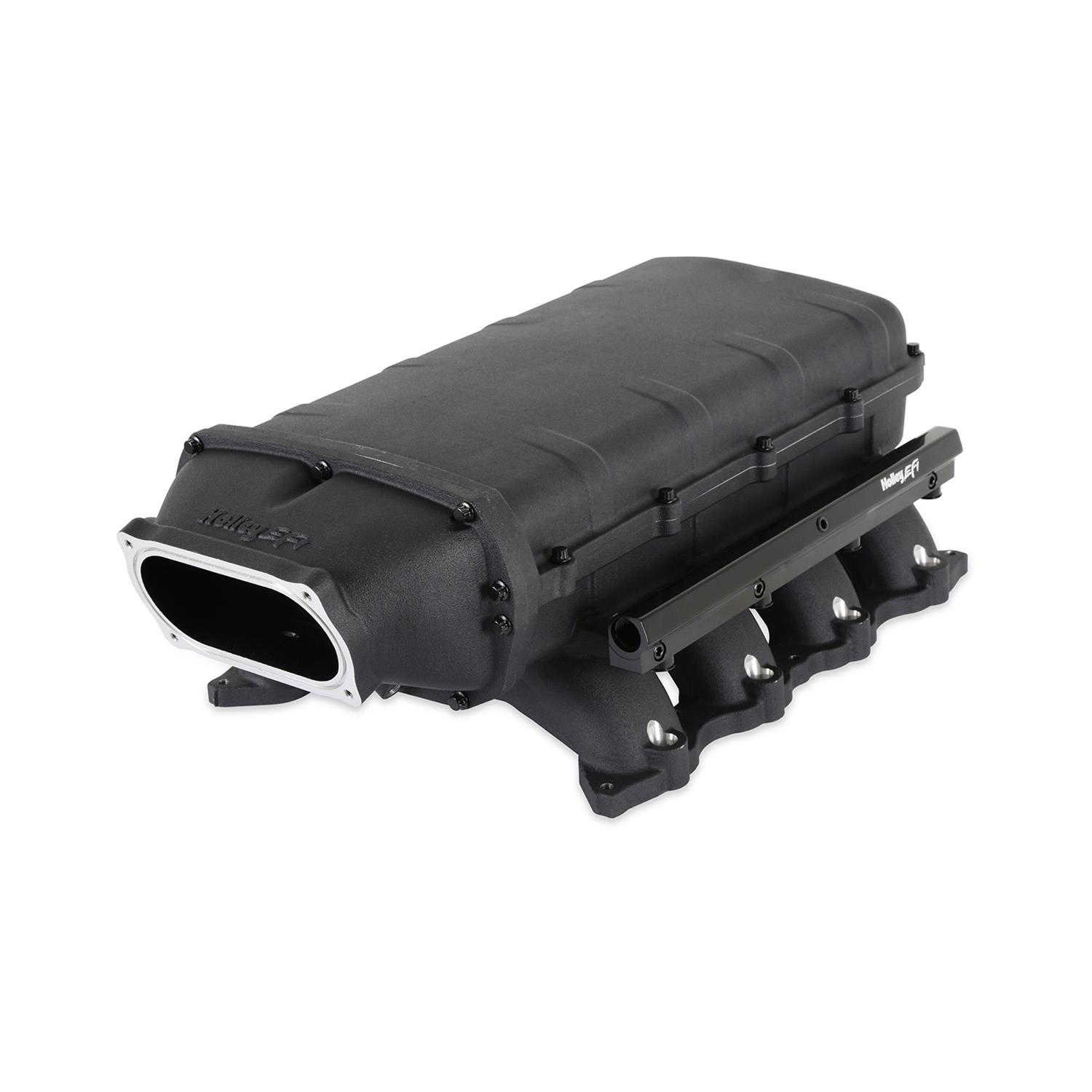 Holley EFI Coyote Ultra Lo-Ram Intake Manifolds 300-911BK Manifolds, EFI, LoRam, Throttle Body Injected, Standard Deck, 150mm x 66mm Bore, Aluminum, Black, Ford, 5.0L, Modular, Each thumbnail 2
