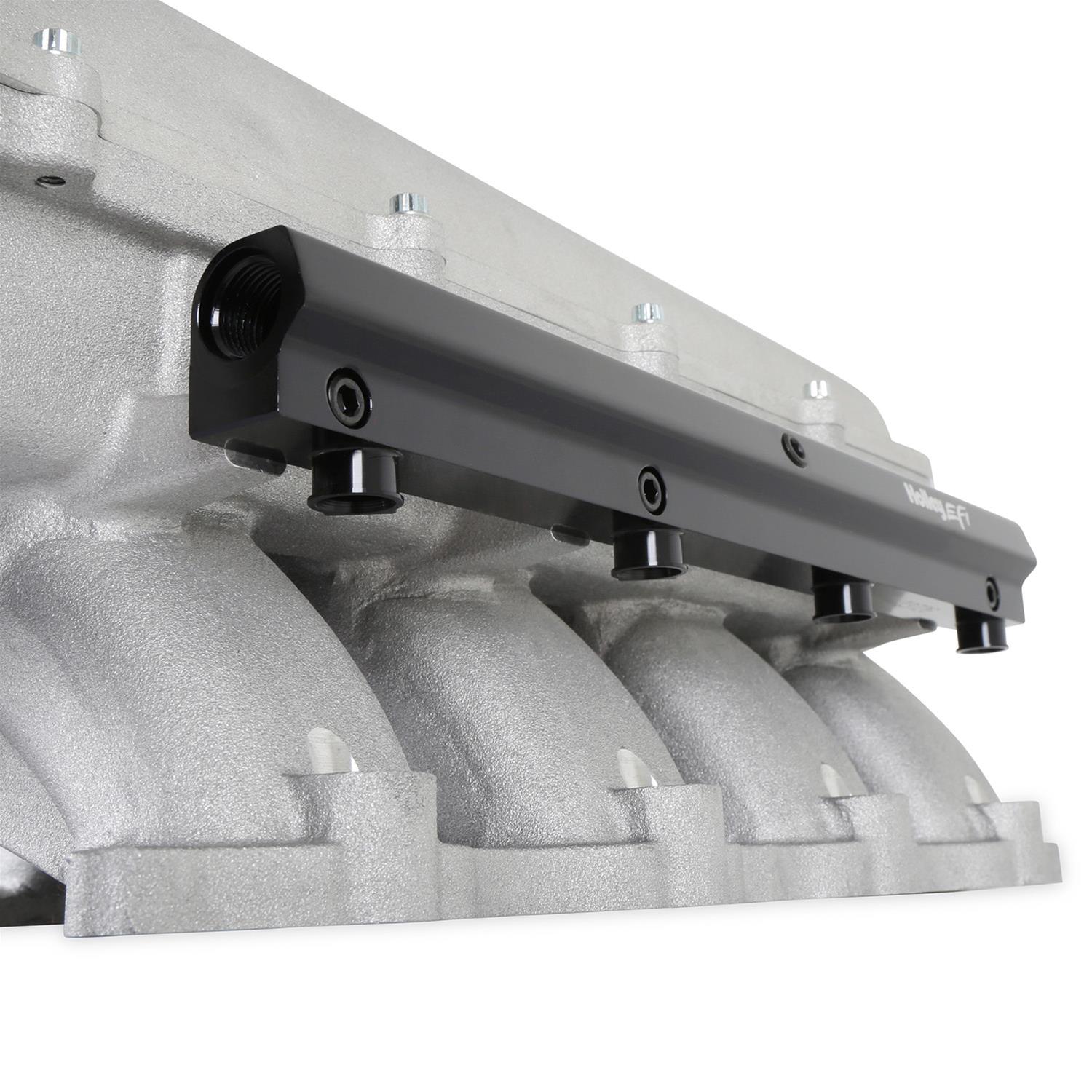 Holley EFI Coyote Ultra Lo-Ram Intake Manifolds 300-912 Manifolds, EFI, Lo-Ram, Throttle Body Injected, Standard Deck, 93mm Bore, Aluminum, Satin, Ford, 5.0L, Modular, Each thumbnail 4