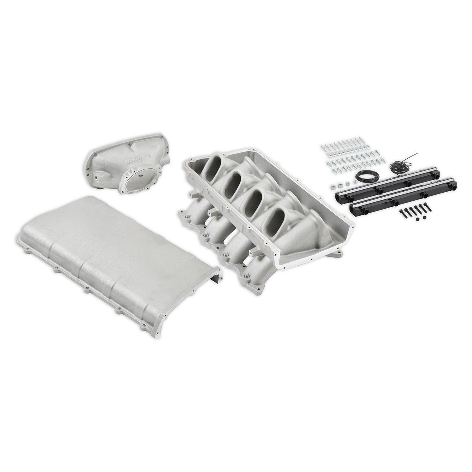 Holley EFI Coyote Ultra Lo-Ram Intake Manifolds 300-912 Manifolds, EFI, Lo-Ram, Throttle Body Injected, Standard Deck, 93mm Bore, Aluminum, Satin, Ford, 5.0L, Modular, Each thumbnail 9