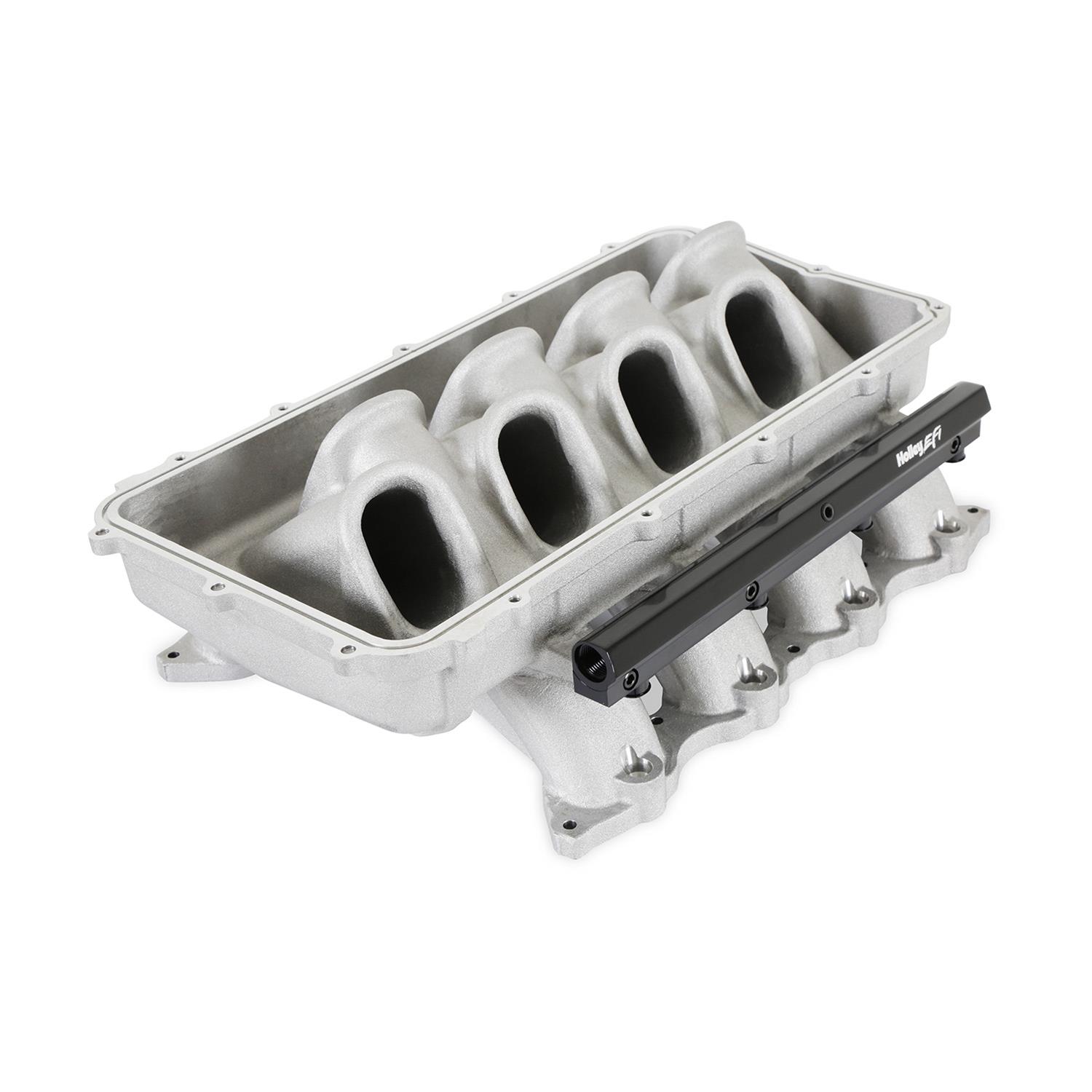 Holley EFI Coyote Hi-Ram Intake Manifold Bases 300-920 Manifolds, EFI, Hi-Ram, Base Only, Throttle Body Injected, Standard Deck, Aluminum, Satin Finish, Ford, 5.0L, Modular, Each thumbnail 6