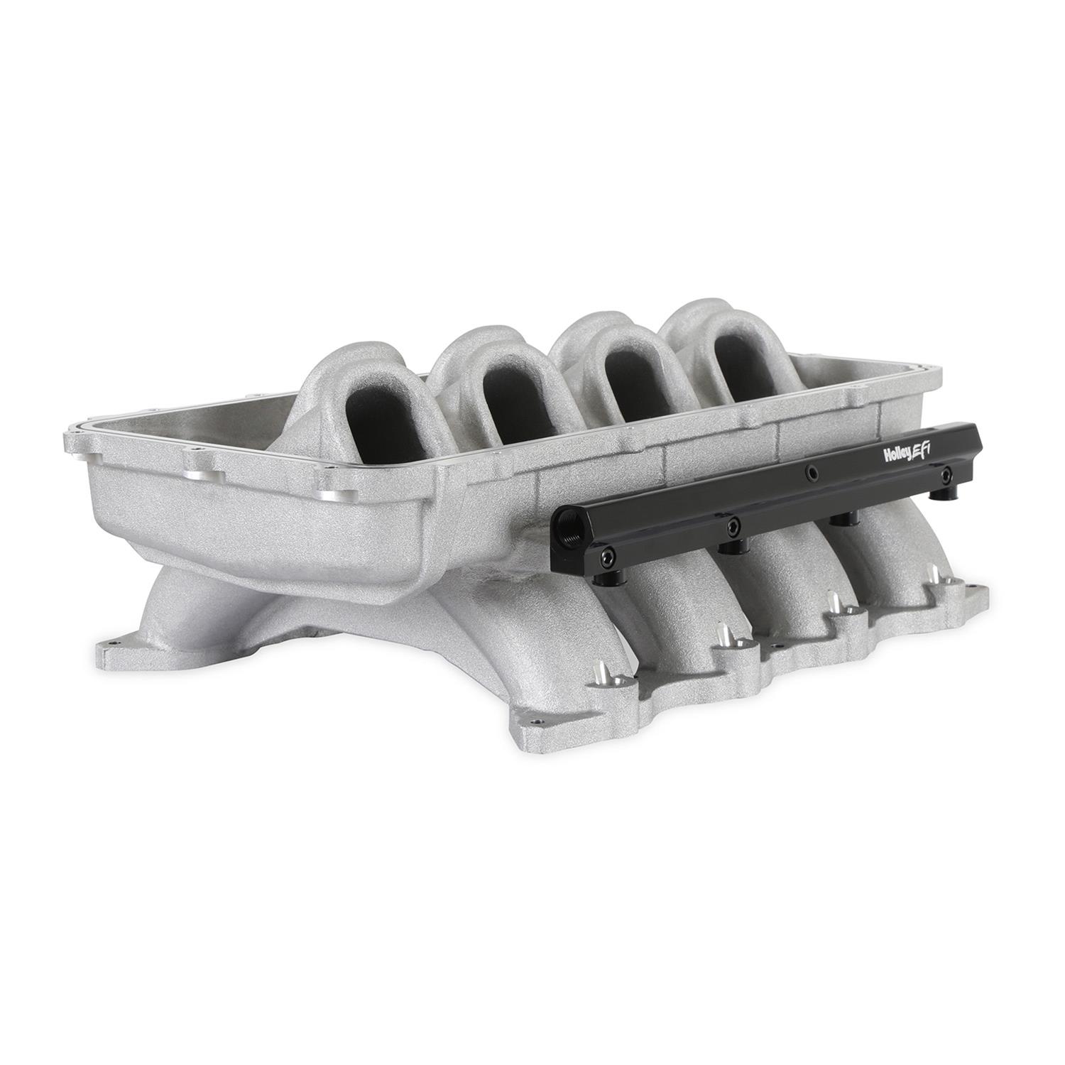 Holley EFI Coyote Hi-Ram Intake Manifold Bases 300-920 Manifolds, EFI, Hi-Ram, Base Only, Throttle Body Injected, Standard Deck, Aluminum, Satin Finish, Ford, 5.0L, Modular, Each thumbnail 5