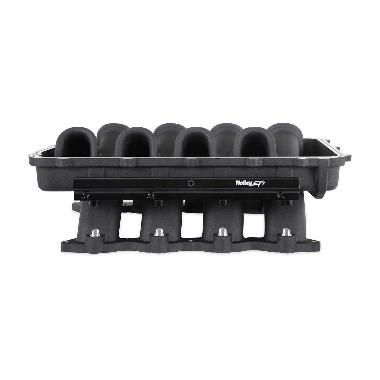 Holley EFI Coyote Hi-Ram Intake Manifold Bases 300-920BK Manifolds, EFI, Hi-Ram, Base Only, Throttle Body Injected, Standard Deck, Aluminum, Black Finish, Ford, 5.0L, Modular, Each thumbnail 9