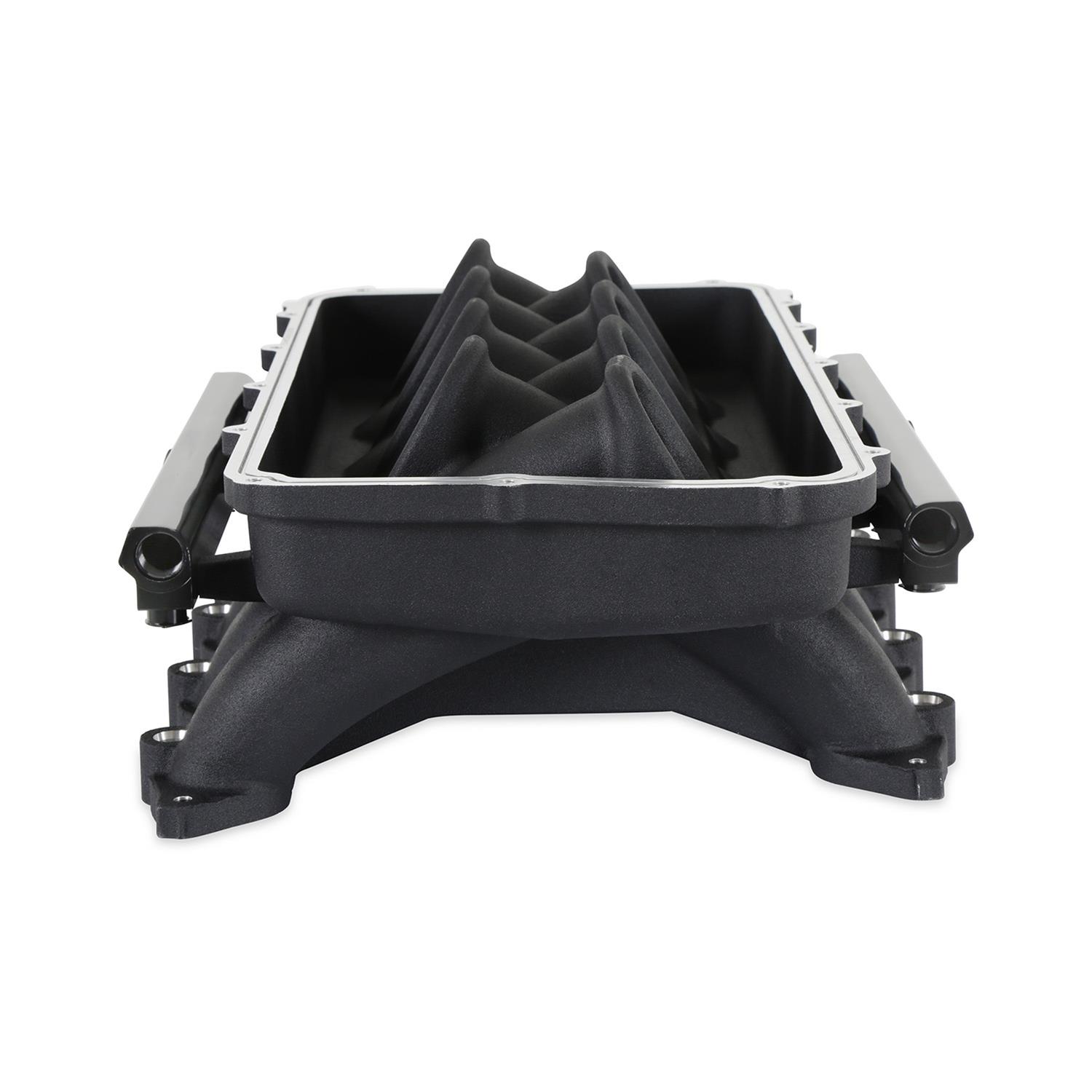 Holley EFI Coyote Hi-Ram Intake Manifold Bases 300-920BK Manifolds, EFI, Hi-Ram, Base Only, Throttle Body Injected, Standard Deck, Aluminum, Black Finish, Ford, 5.0L, Modular, Each thumbnail 2