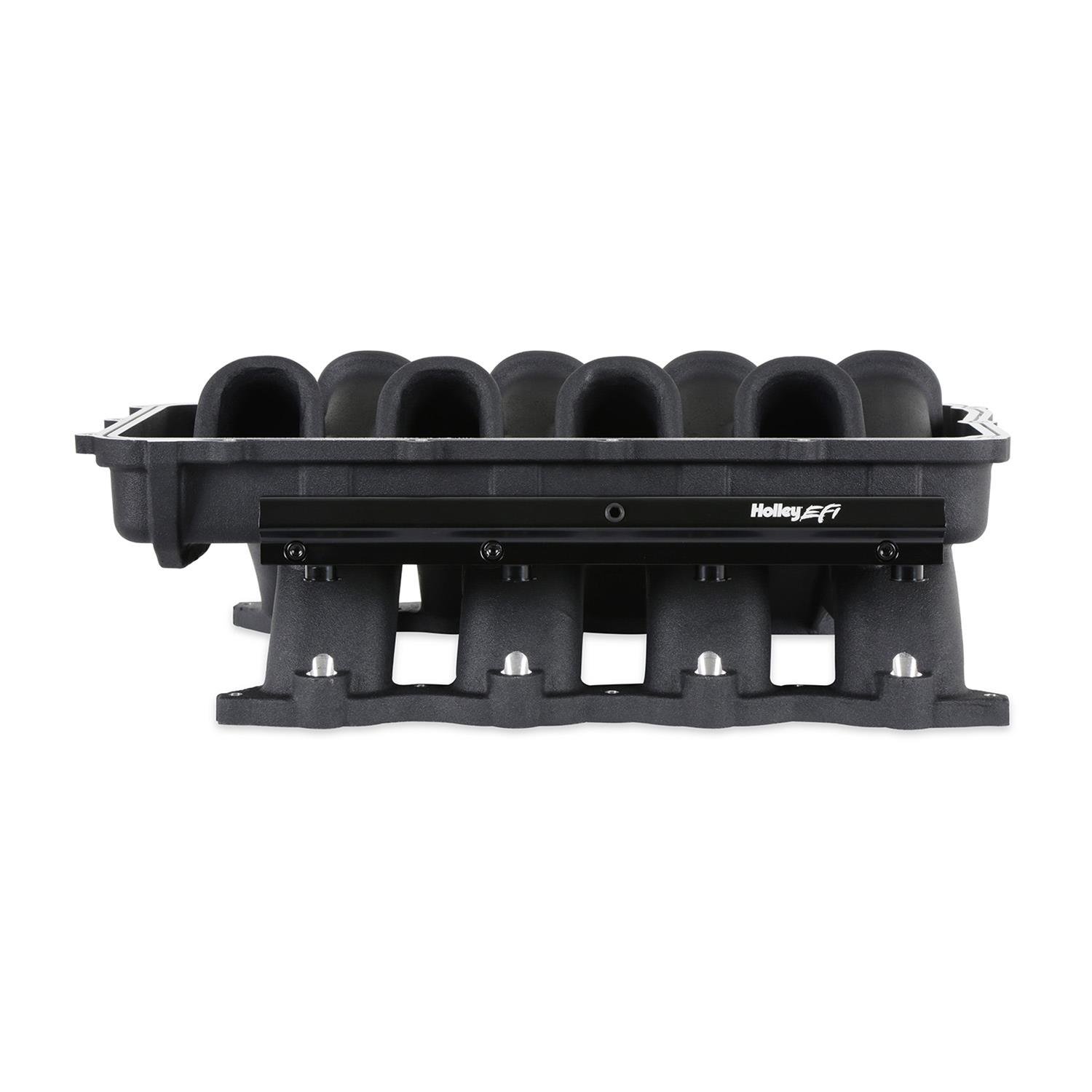 Holley EFI Coyote Hi-Ram Intake Manifold Bases 300-920BK Manifolds, EFI, Hi-Ram, Base Only, Throttle Body Injected, Standard Deck, Aluminum, Black Finish, Ford, 5.0L, Modular, Each thumbnail 8