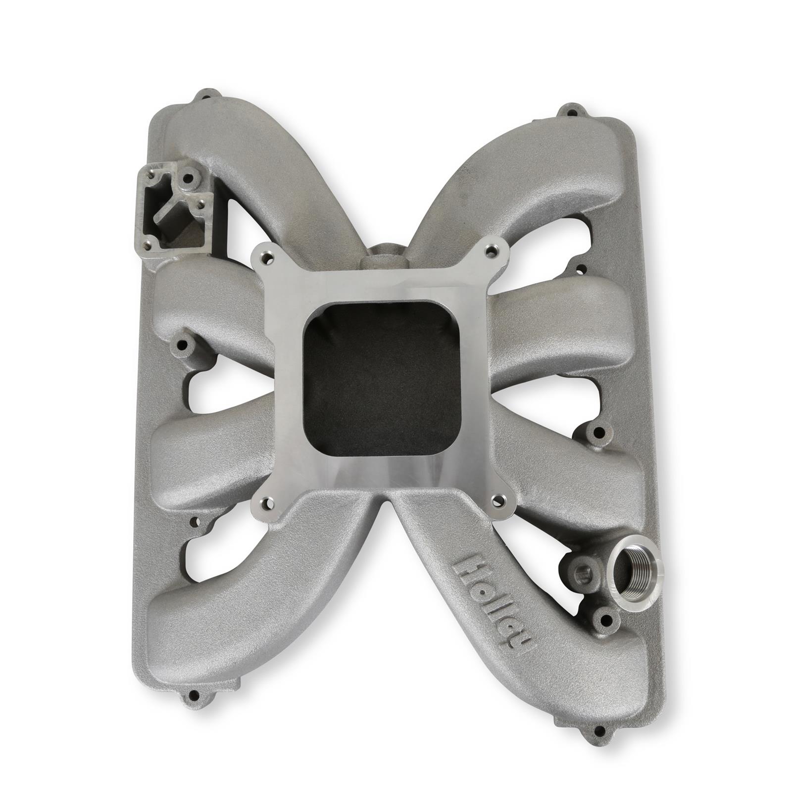 Holley Single Plane Carbureted Intake Manifolds 300-931 Manifolds, Plane, Carbureted, Square Bore Flange, Cast Aluminum, Satin Finish, Chrysler, Dodge, Jeep, Ram, 5.7-6.4L, Gen III, Hemi, Each thumbnail 2