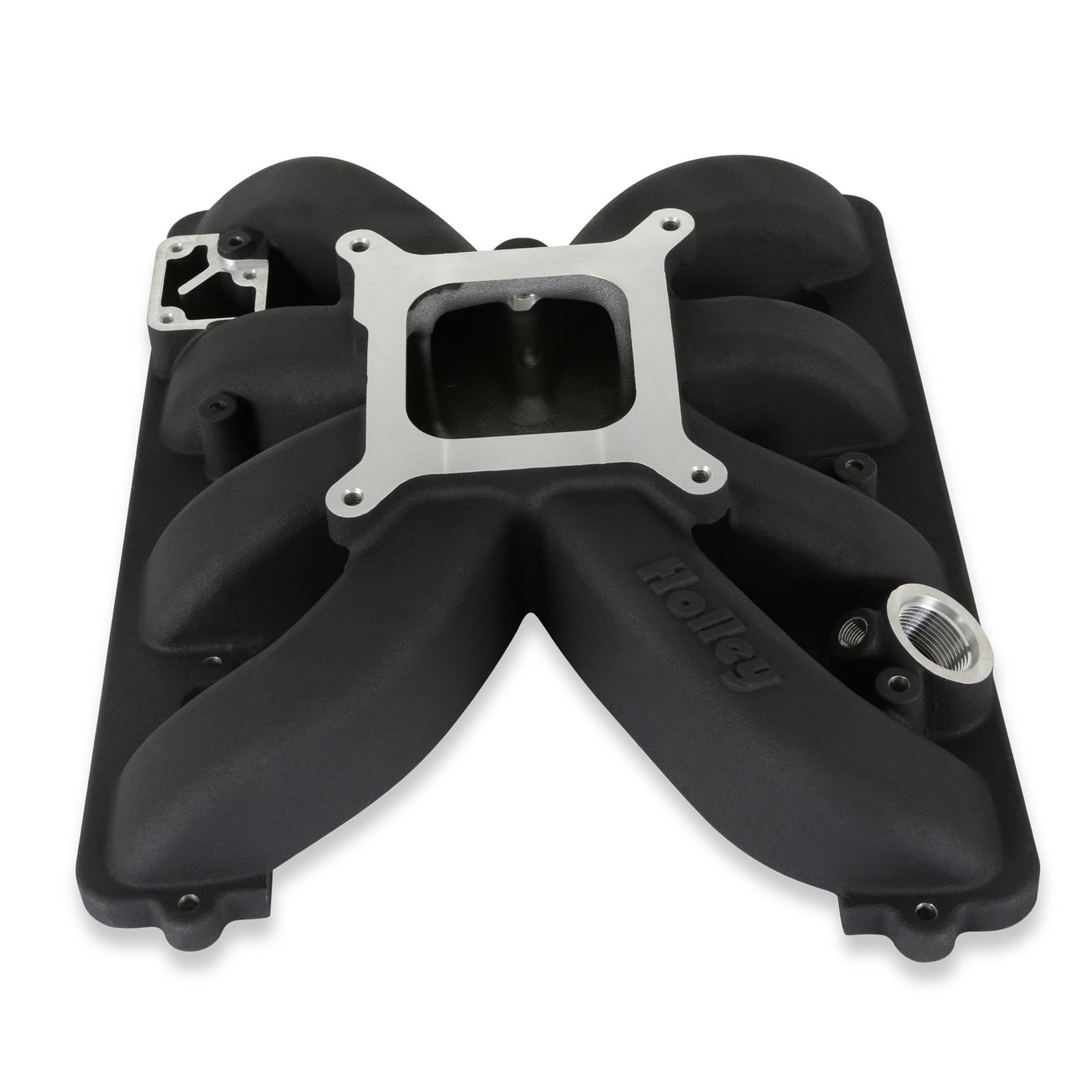 Holley Single Plane Carbureted Intake Manifolds 300-931BK Manifolds, Plane, Carbureted, Square Bore Flange, Cast Aluminum, Black Finish, Chrysler, Dodge, Jeep, Ram, 5.7-6.4L, Gen III, Hemi, Each thumbnail 4