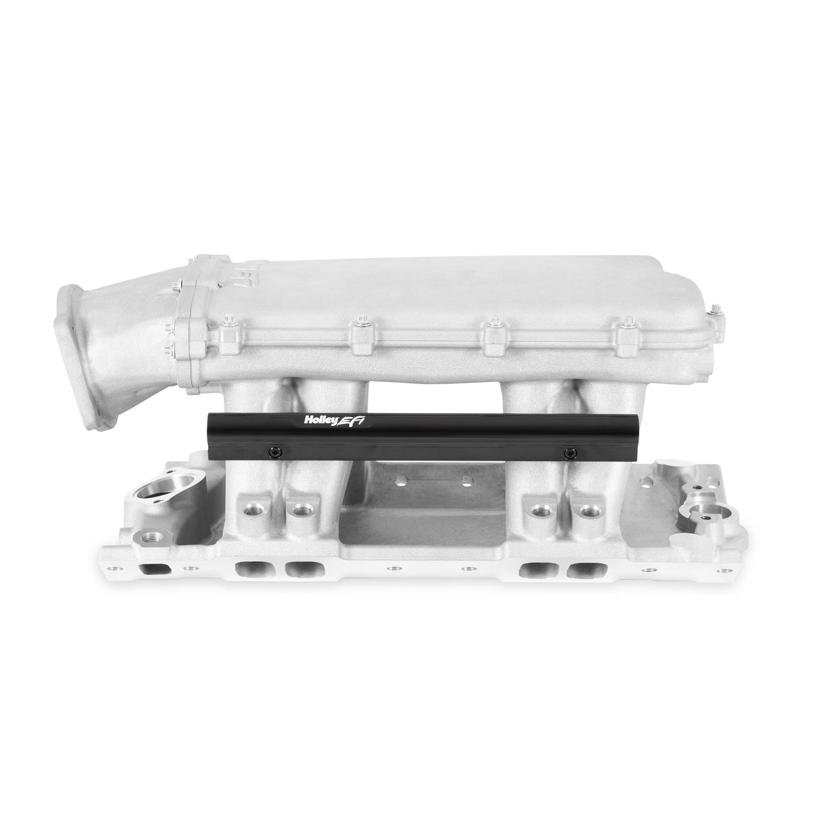 Holley EFI Hi-Ram Intake Manifolds 300-951 Manifolds, Hi-Ram, Throttle Body, 95mm Bore, Standard Deck, Aluminum, Natural, Chevrolet, Small Block, Each thumbnail 2