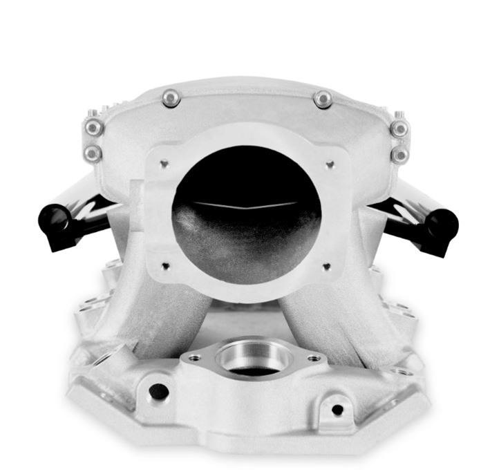 Holley EFI Hi-Ram Intake Manifolds 300-951 Manifolds, Hi-Ram, Throttle Body, 95mm Bore, Standard Deck, Aluminum, Natural, Chevrolet, Small Block, Each thumbnail 6