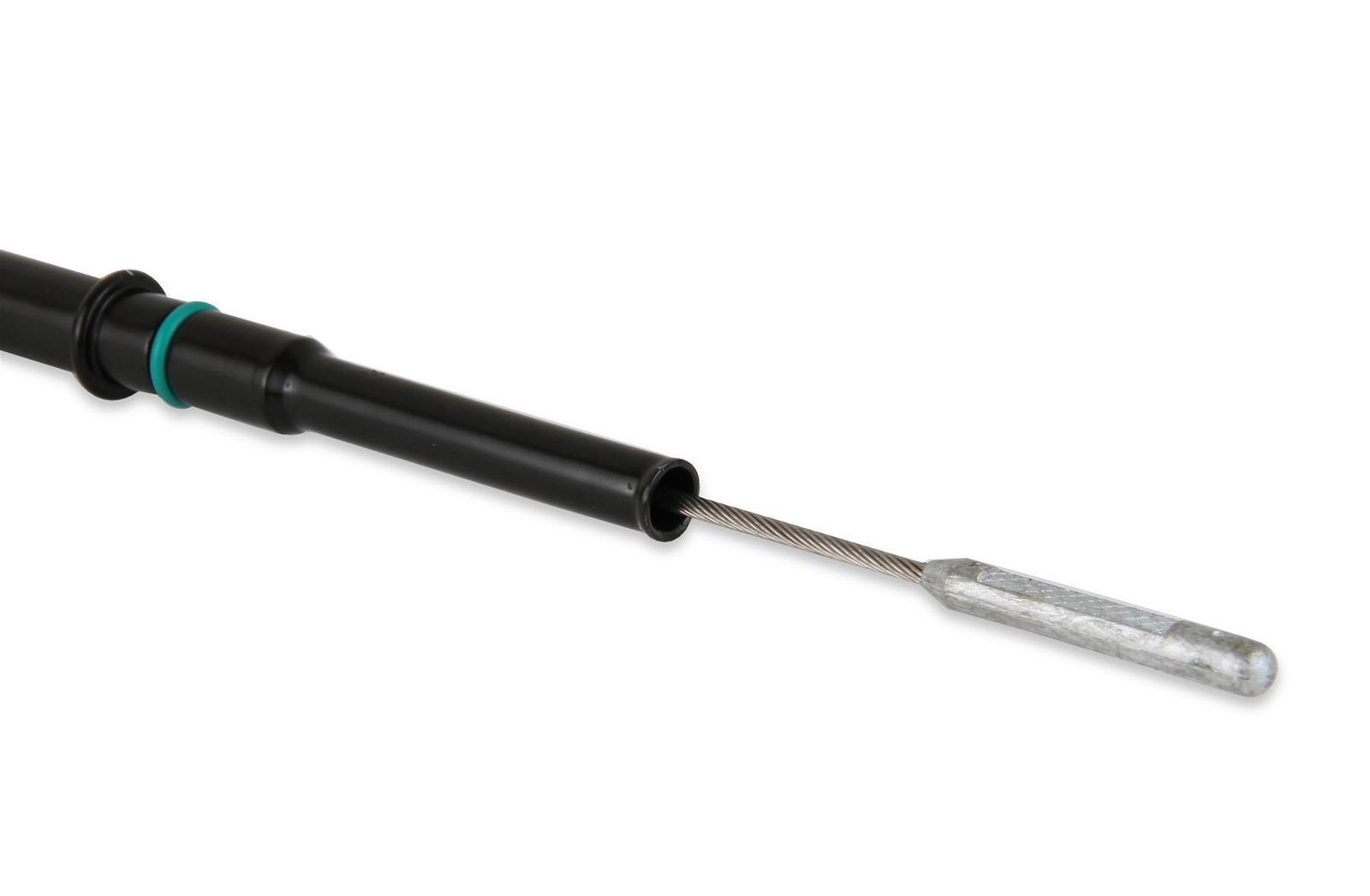 Holley Oil Dipstick and Tube Kits for GM LS 302-15 Engine Dipstick, Retrofit, Plastic Handle, Yellow, Steel Tube, Black Powdercoated, Chevy, Small Block, Each thumbnail 3
