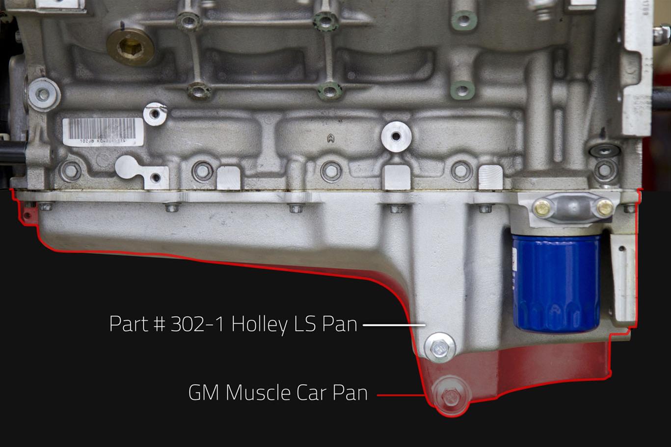 Holley Retrofit Engine Oil Pans for GM LS Engines 302-1BK Pan, Swap, Aluminum, Black Ceramic Coated, 4.250 in. Stroke, 5.5 Quarts, Chevy, 4.8, 5.3, 6.0L, Each thumbnail 3