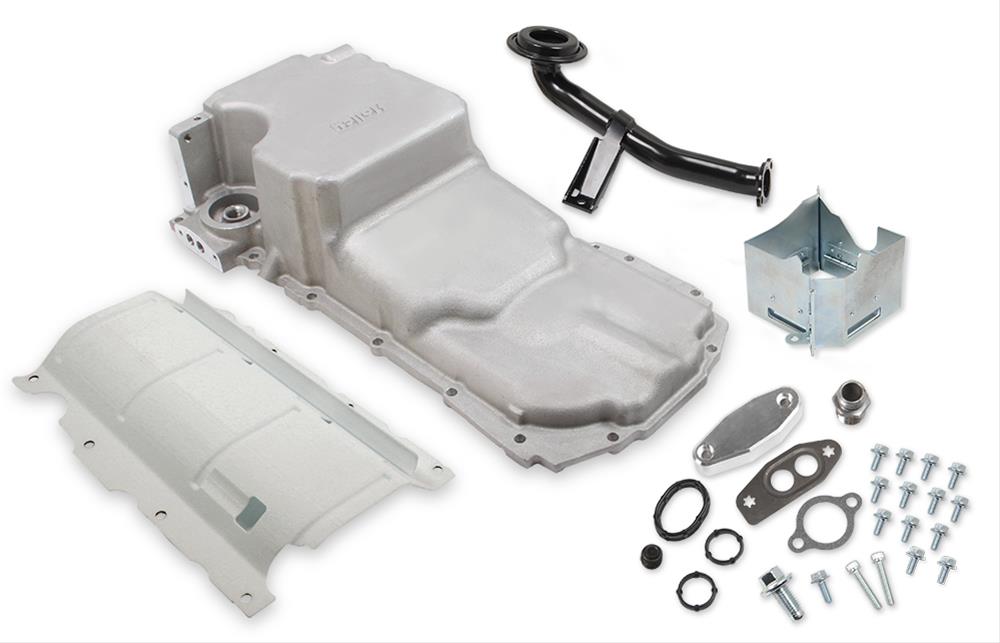 Holley GM Gen V LT Retrofit Oil Pans 302-22 Pan, Engine Swap, Aluminum, Natural, 6.1 Quarts, Retrofit, Drag Race, Chevy, 6.2L, LT1, Each