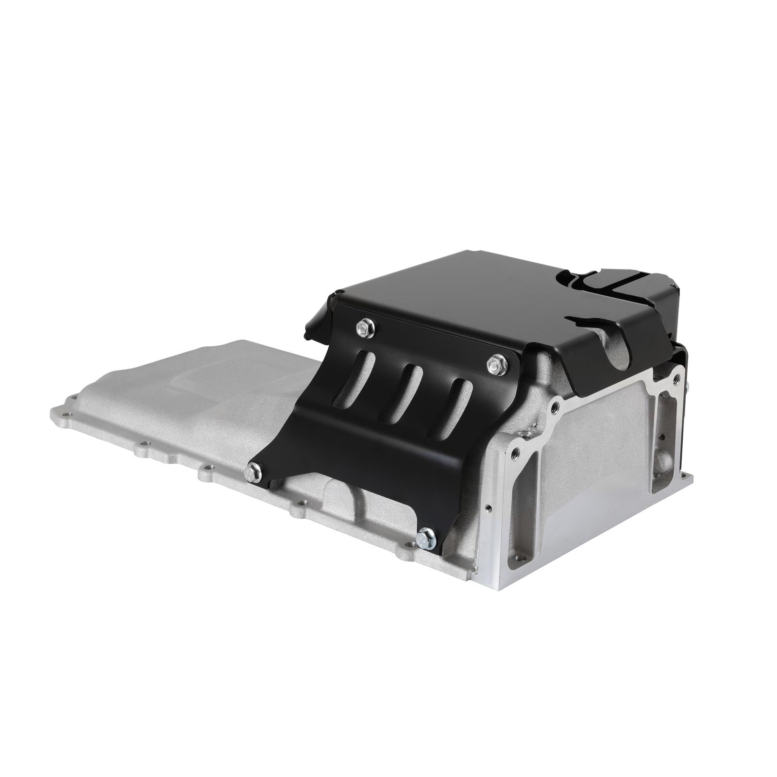 Holley LS Swap 4WD Truck Off-Road Oil Pan Rock Shields 302-35 Skid Plates, Swap, Off-Road, Shield, Solid Panel, Aluminum, Black, Bolt-on, Hardware Included, Chevy, GMC, 4.8-7.0L, Kit thumbnail 4