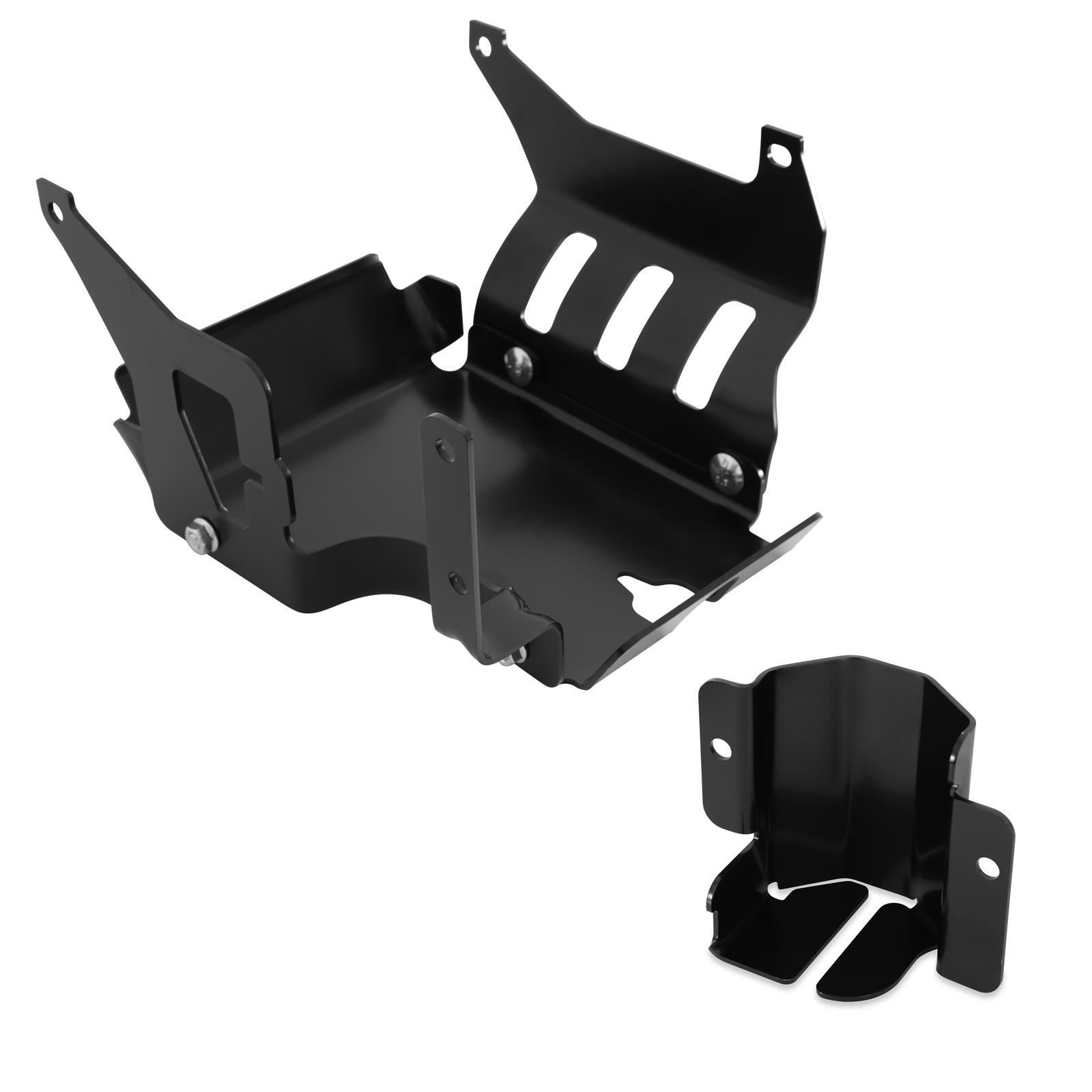 Holley LS Swap 4WD Truck Off-Road Oil Pan Rock Shields 302-35 Skid Plates, Swap, Off-Road, Shield, Solid Panel, Aluminum, Black, Bolt-on, Hardware Included, Chevy, GMC, 4.8-7.0L, Kit thumbnail 5