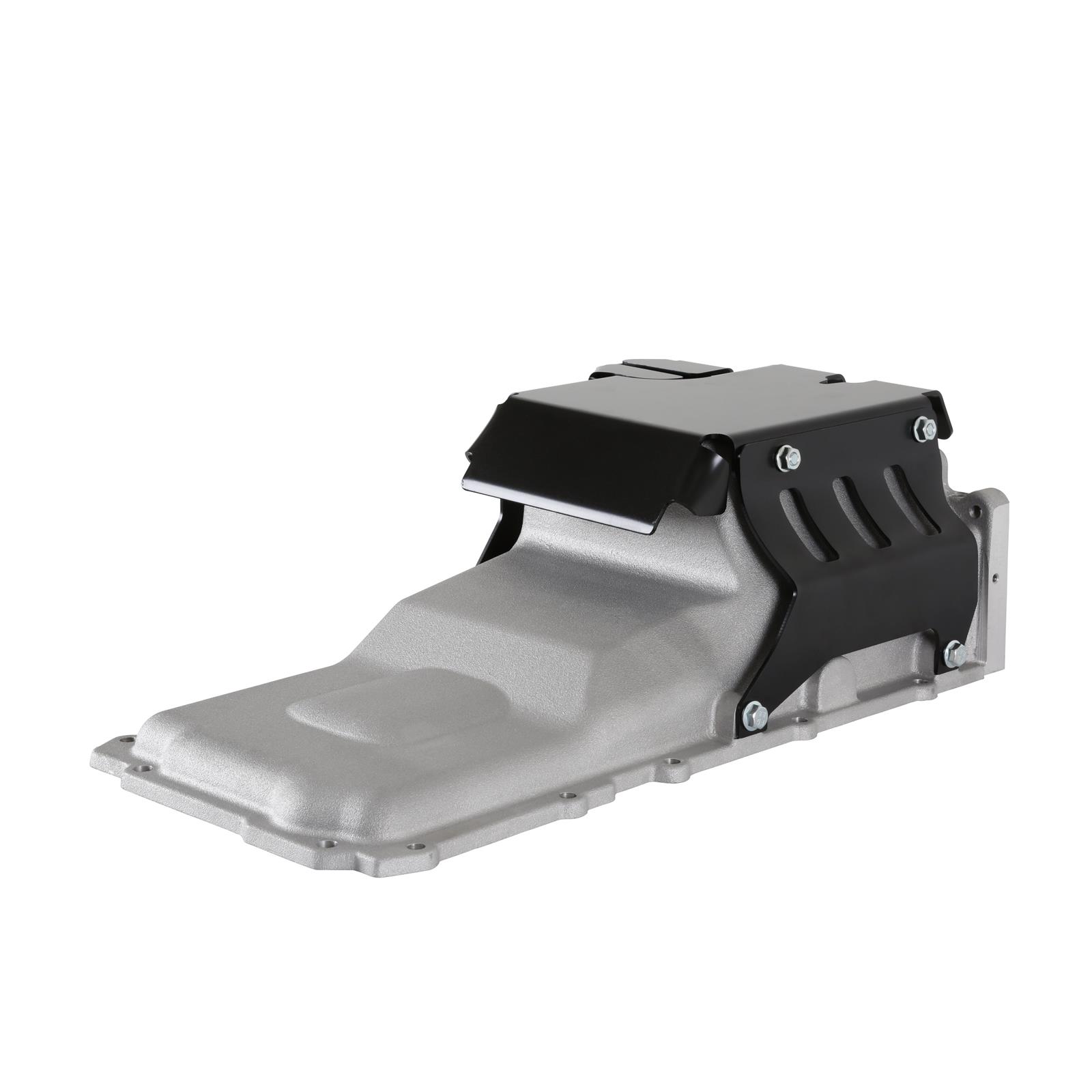 Holley LS Swap 4WD Truck Off-Road Oil Pan Rock Shields 302-35 Skid Plates, Swap, Off-Road, Shield, Solid Panel, Aluminum, Black, Bolt-on, Hardware Included, Chevy, GMC, 4.8-7.0L, Kit