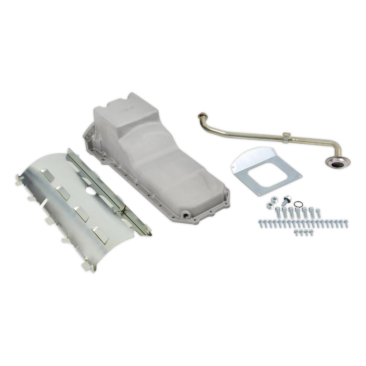 Holley Gen III Hemi Retrofit Oil Pans 302-76 Pans, Hemi, Retrofit, VVT Engine, Wet Sump, Rear, 1-piece Main Seal, 6.2 Quart, Dipstick Passenger Side, Aluminum, Natural, Hardware, Each thumbnail 6