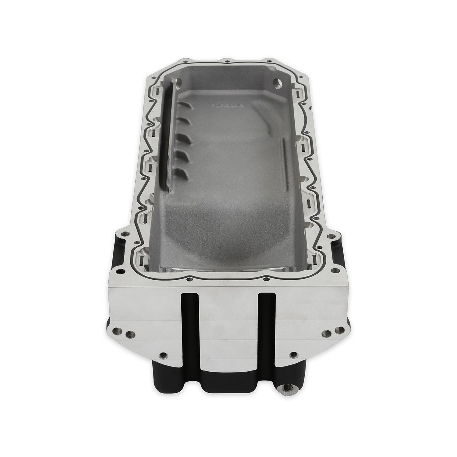 Holley Gen III Hemi Retrofit Oil Pans 302-76BK Pans, Hemi, Retrofit, VVT Engine, Wet Sump, Rear, 1-piece Main Seal, 6.2 Quart, Dipstick Passenger Side, Aluminum, Black, Hardware, Each thumbnail 2