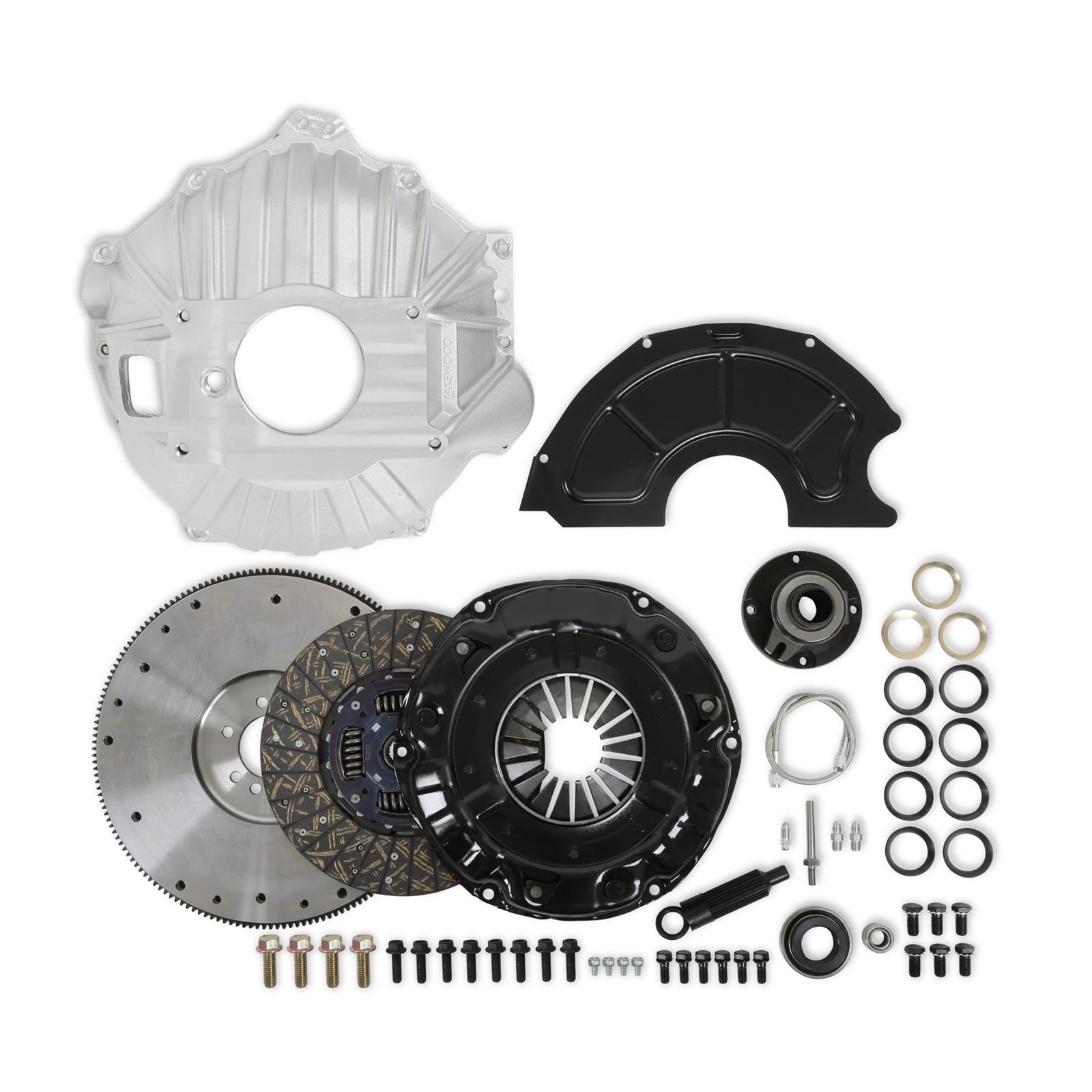 Holley Transmission Installation Kits 319-500 Kits, Transmission, TKX, TKO, Aluminum Bellhousing, 11 in. Disc, 26 Spline, 168 Tooth, Billet Flywheel, Neutral Balance, BBC/SBC, Kit thumbnail 7