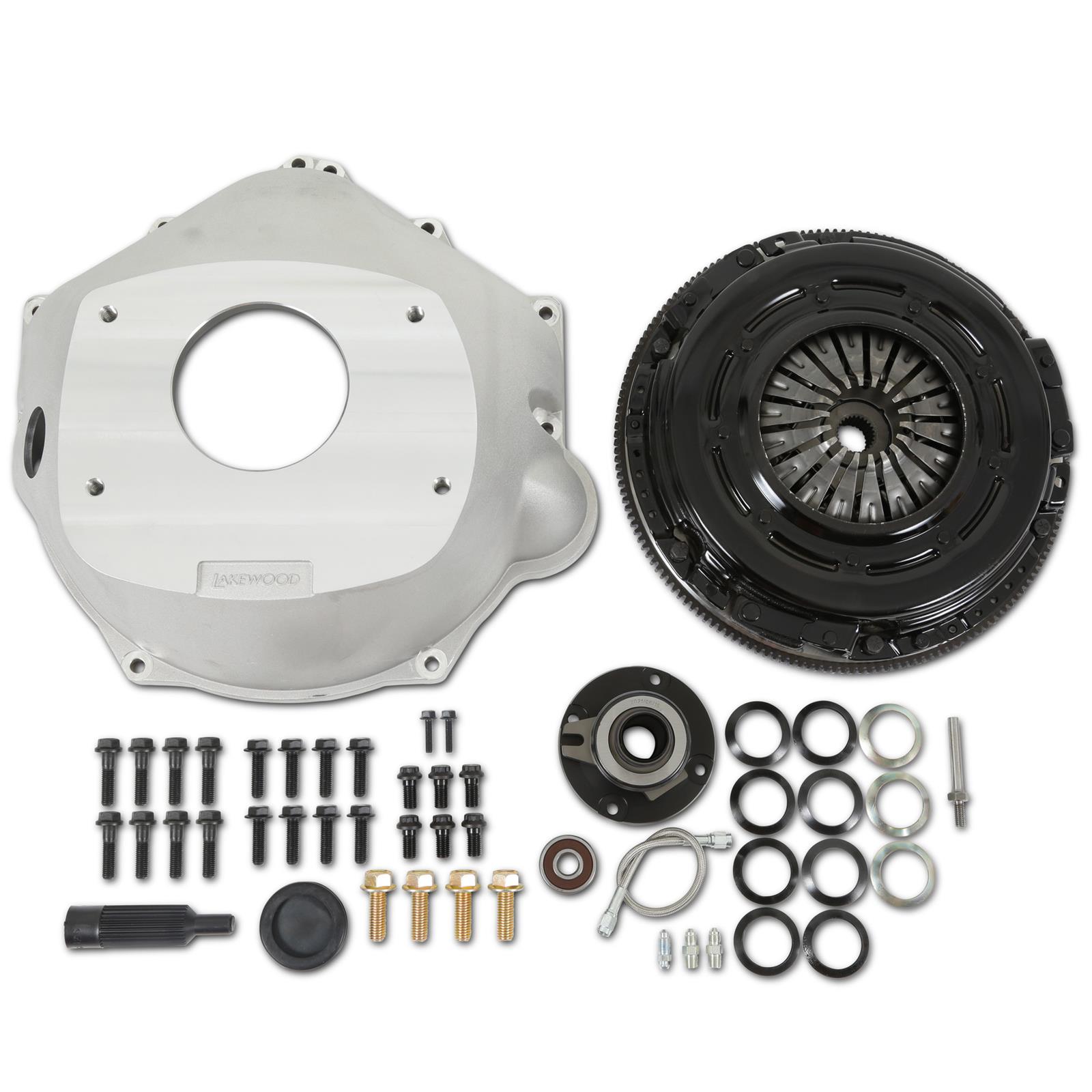 Holley Complete TKX or TKO Transmission Installation Kits 319-504 Kits, Transmission, TKX, TKO, Aluminum Bellhousing, 12 in. Disc, 26 Spline, Billet Flywheel, 6-Bolt, SBC, LS, Gen III/IV, Kit thumbnail 2