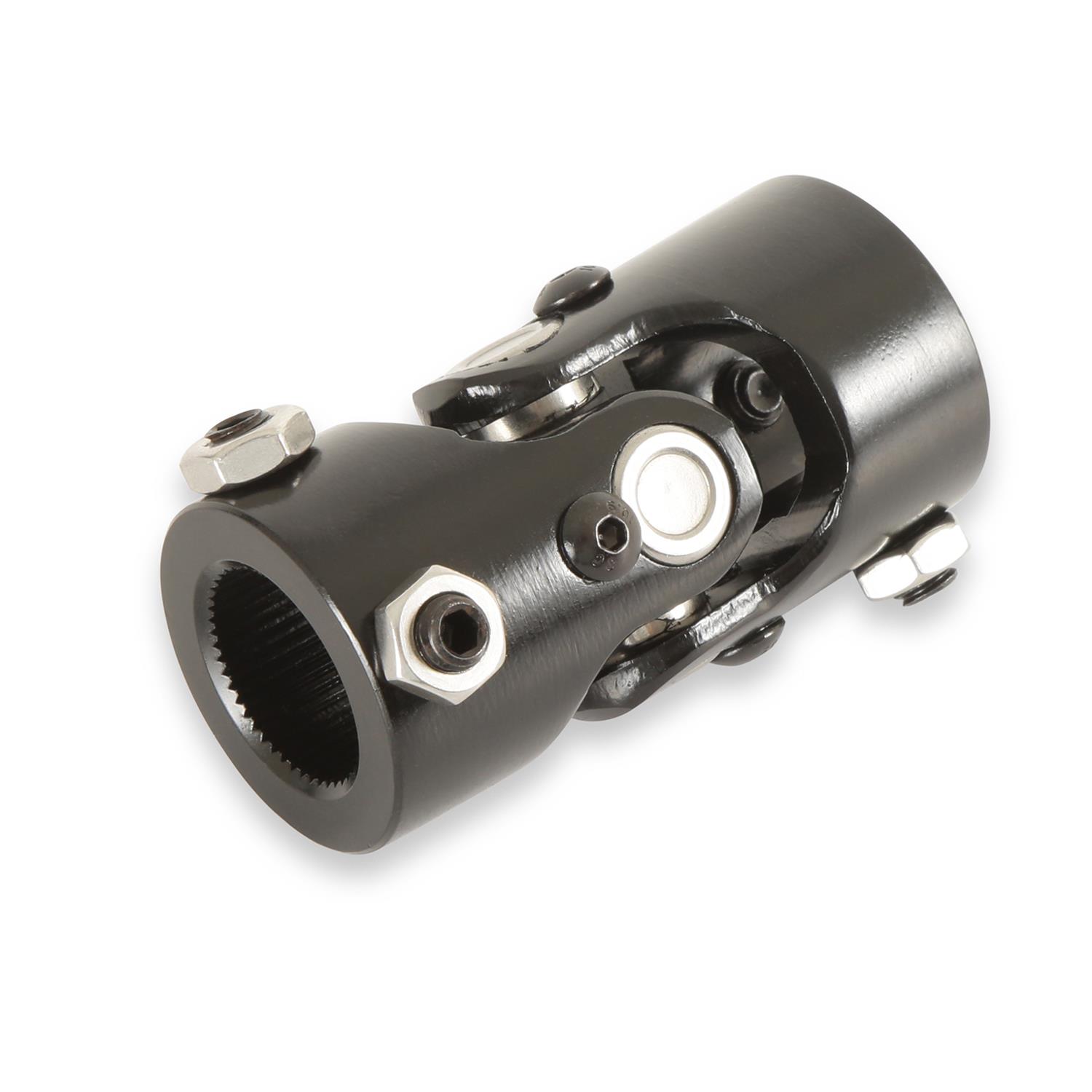 Holley Steering U-Joints 320-104 Joints, U-Joint, Single-Joint, Steel, Black Zinc, 1 in. 48-Spline, 1 in. DD, Hardware Included, Each