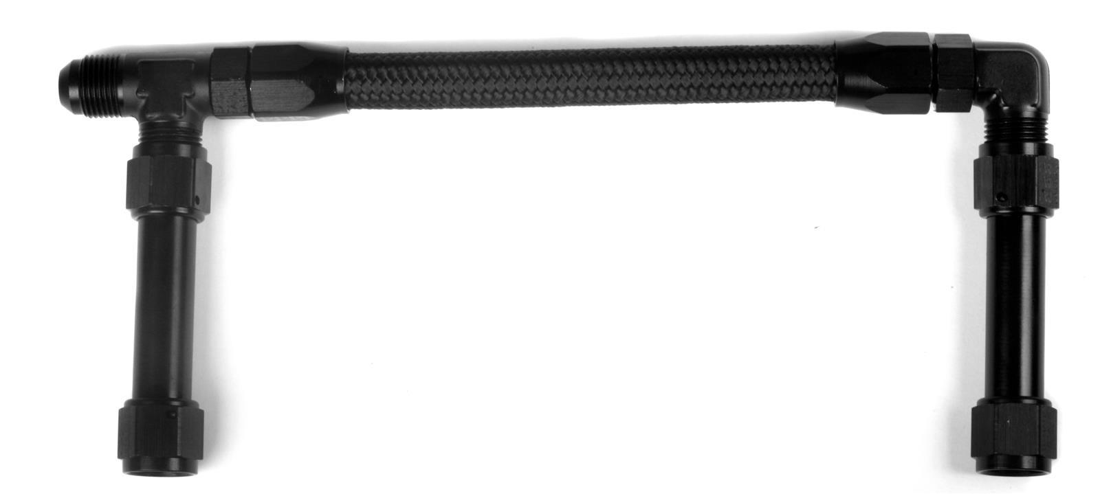 Holley Fuel Lines 34-43 Lines, Braided Flex, Nylon/Rubber, Black Aluminum Fittings, -8 AN, Ultra Series, Kit