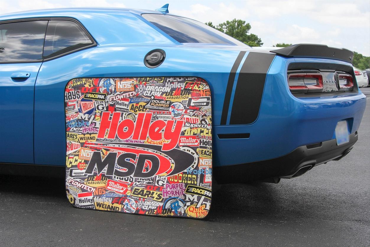 Holley Sticker Bomb Tire Shades 36-446 Shade-44" x 35", suction cup mounting, •Helps maintain even tire pressure at the track by shading the tire from direct sunligh thumbnail 3