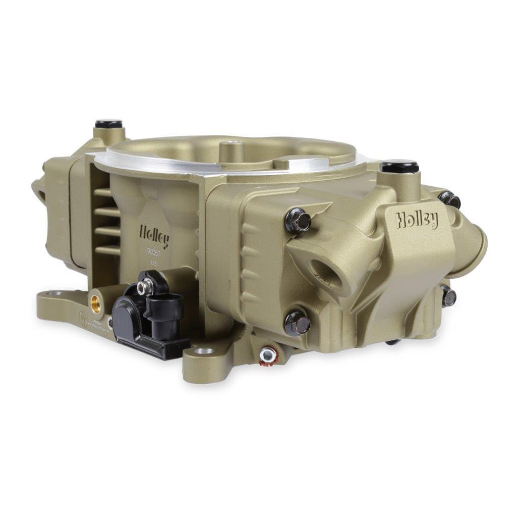 Holley Terminator X Stealth 4150 EFI Throttle Bodies 534-309 Bodies, X, EFI, Cable Actuation, Air Valve, for MPFI Manifolds, Cast Aluminum, Gold Finish, GM TPS Sensor, Each thumbnail 8