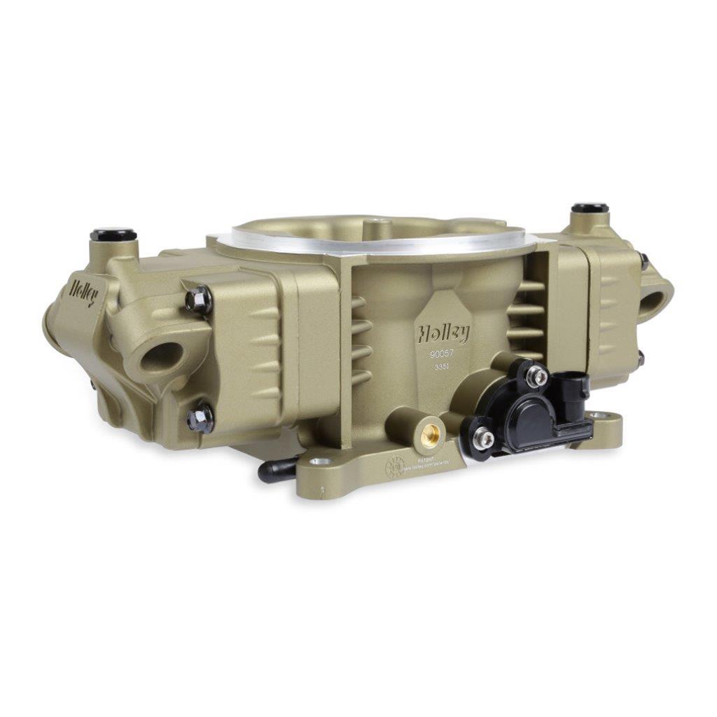 Holley Terminator X Stealth 4150 EFI Throttle Bodies 534-309 Bodies, X, EFI, Cable Actuation, Air Valve, for MPFI Manifolds, Cast Aluminum, Gold Finish, GM TPS Sensor, Each thumbnail 6