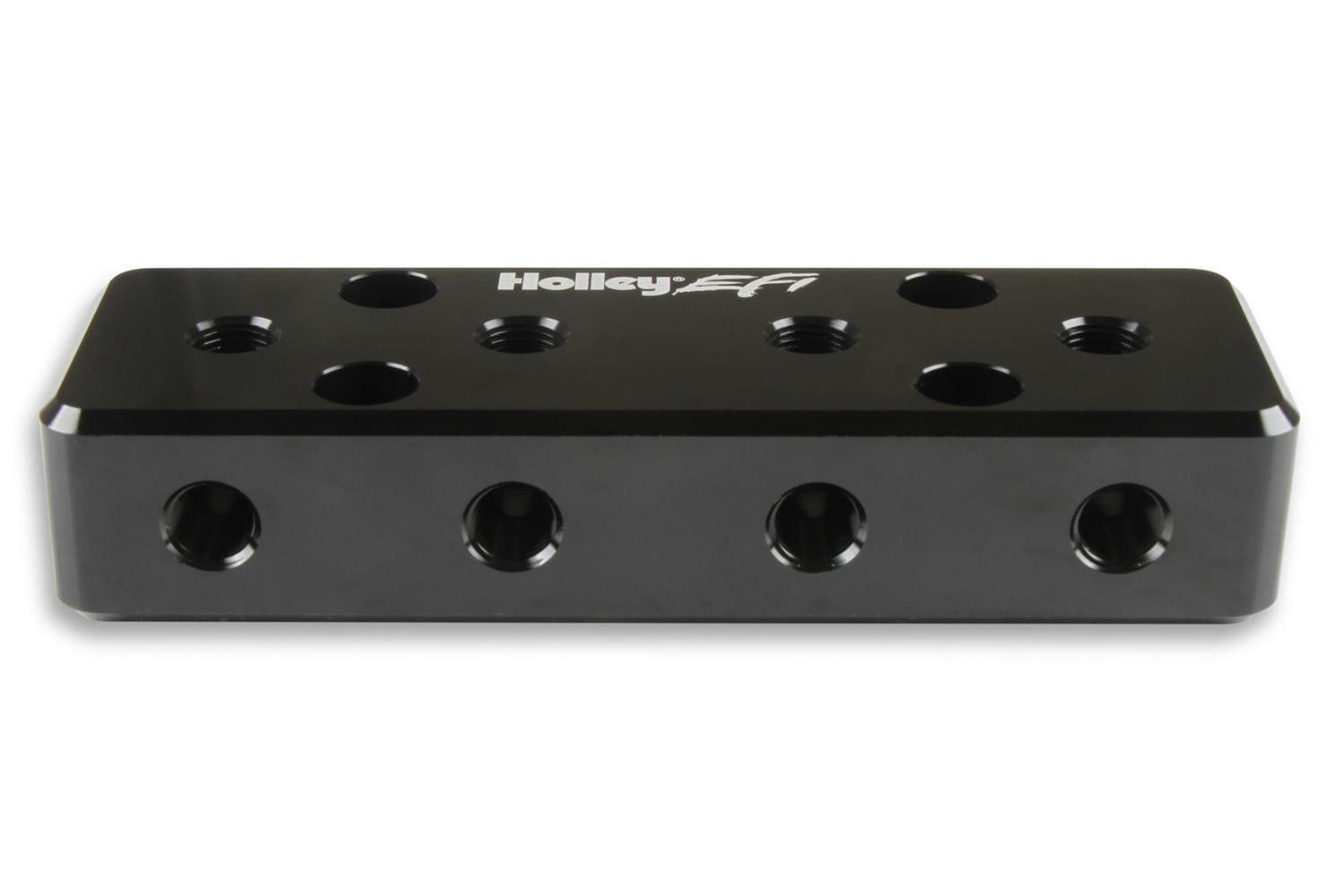 Holley EFI Vacuum Manifolds 534-52 Manifolds, Billet Aluminum, Black, Two -6 AN Female O-Ring Inlets, Twelve 1/8 in. NPT Outlets, Female Threads, Each thumbnail 4