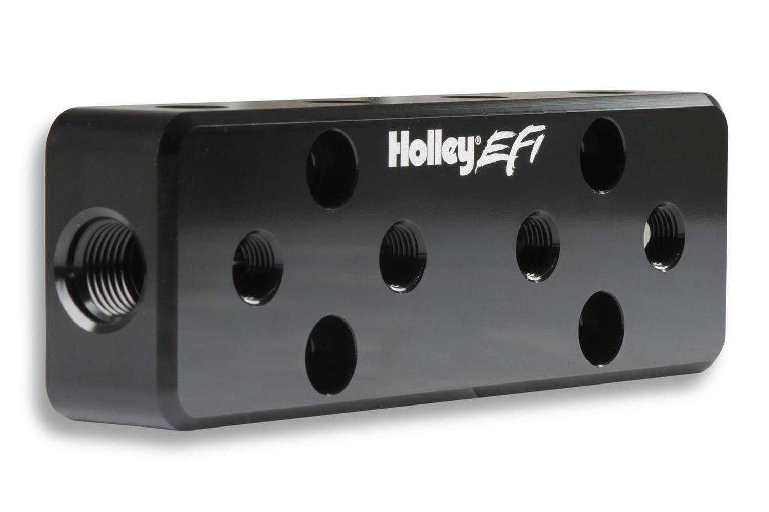 Holley EFI Vacuum Manifolds 534-52 Manifolds, Billet Aluminum, Black, Two -6 AN Female O-Ring Inlets, Twelve 1/8 in. NPT Outlets, Female Threads, Each thumbnail 2