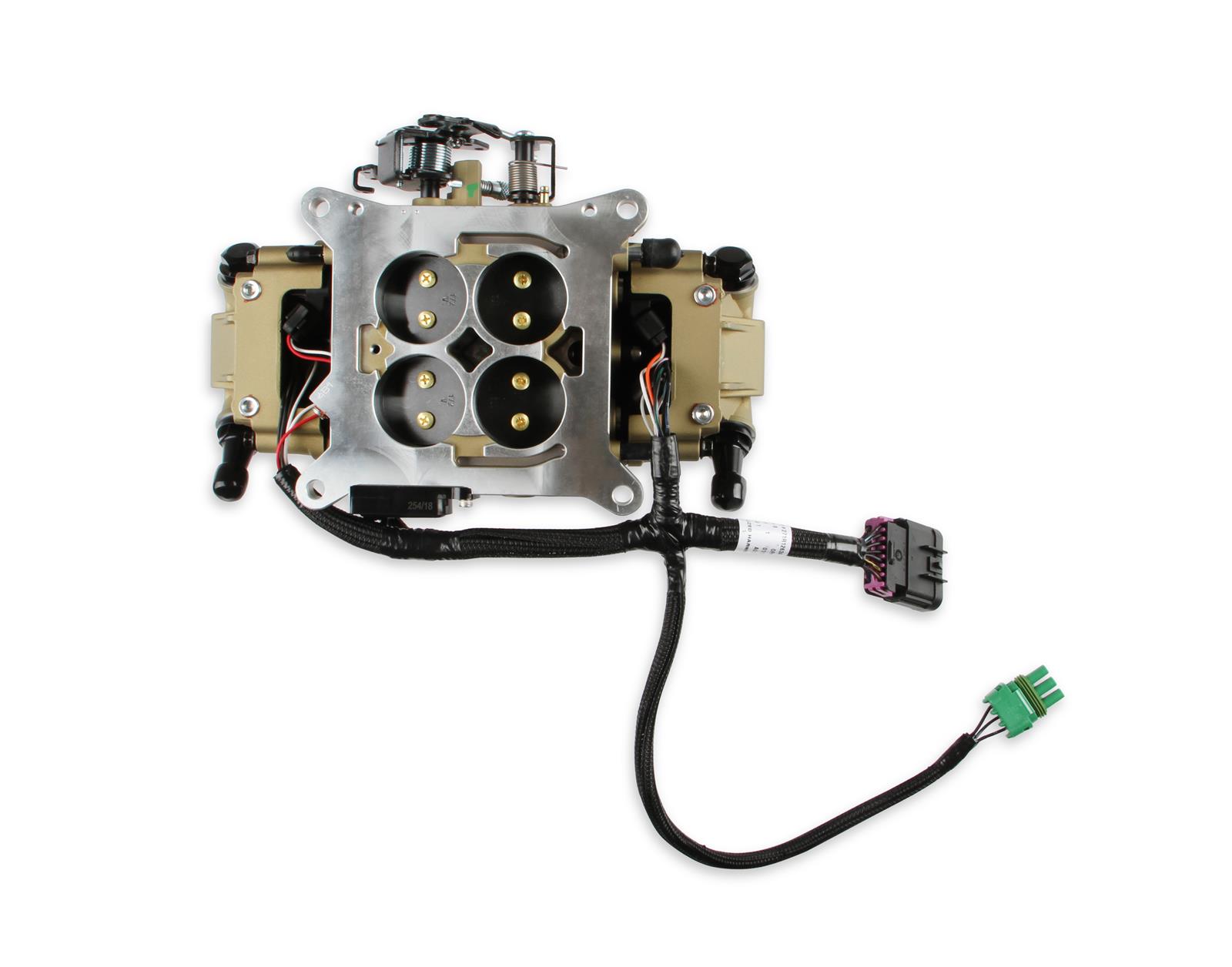 Holley Terminator X Stealth 4150 EFI Fuel Injection Systems 550-1003 Systems, X, EFI, Four Injectors, Throttle Body, Speed Density, Aluminum, Gold, Tunable, Kit thumbnail 2