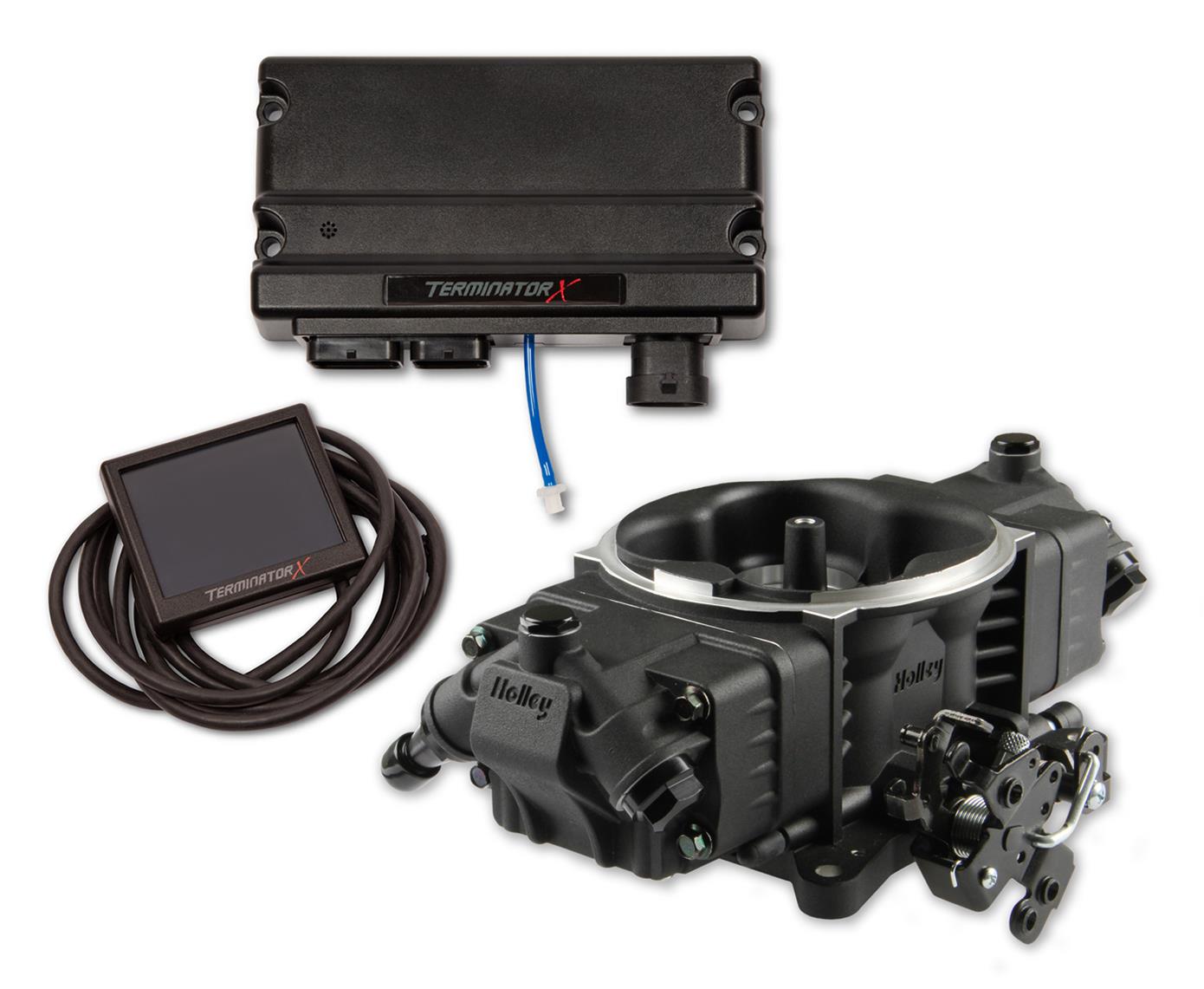 Holley Terminator X Stealth 4150 EFI Fuel Injection Systems 550-1005 Systems, X, EFI, Eight Injectors, Throttle Body, Speed Density, Aluminum, Black, Tunable, Kit thumbnail 2