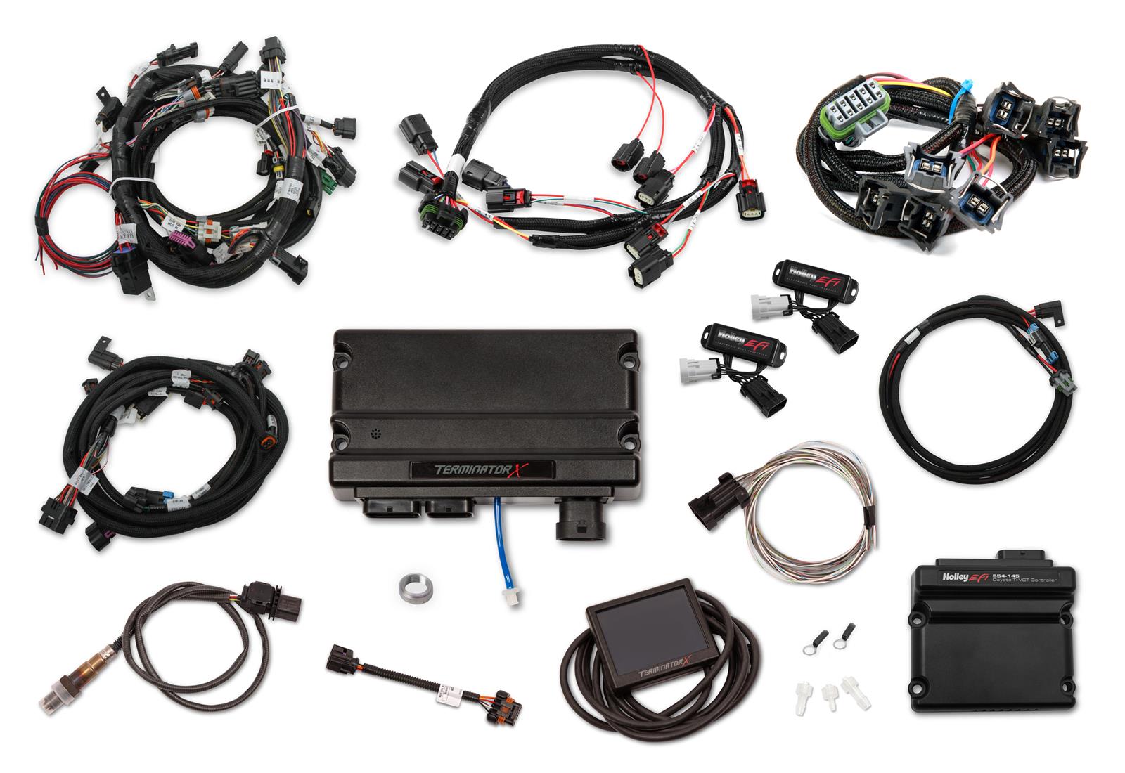 Holley Terminator X Engine Management Systems 550-1212 Systems, X, Up to 8-EV1 Injectors, 8-Coils, Analog Input, O2 Sensor, Plug-and-Play, 3.5 in. Controller, Ford, 5.0L, Kit