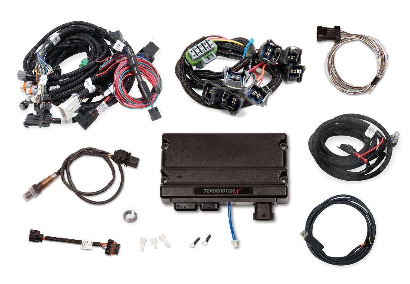 Holley Terminator X Engine Management Systems 550-1220 Systems, X, Up to 8-EV1 Injectors, 8-Coils, Analog, O2 Sensor, Plug-and-Play, USB Tuning Cable, Ford, 4.6L, 5.4L, Kit