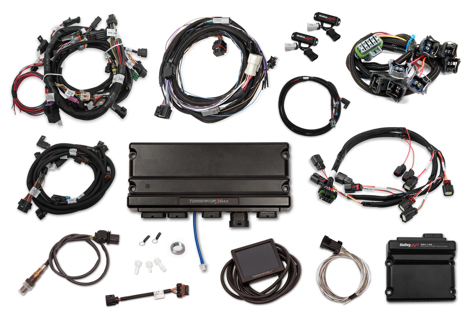 Holley Terminator X MAX Engine Management Systems 550-1312 Systems, MAX, Up to 8-EV1 Injectors, 8-Coil, Plug-and-Play, Drive-by-Wire, Tuner/Trans Control, 4R70W, Ford, 5.0L, Kit