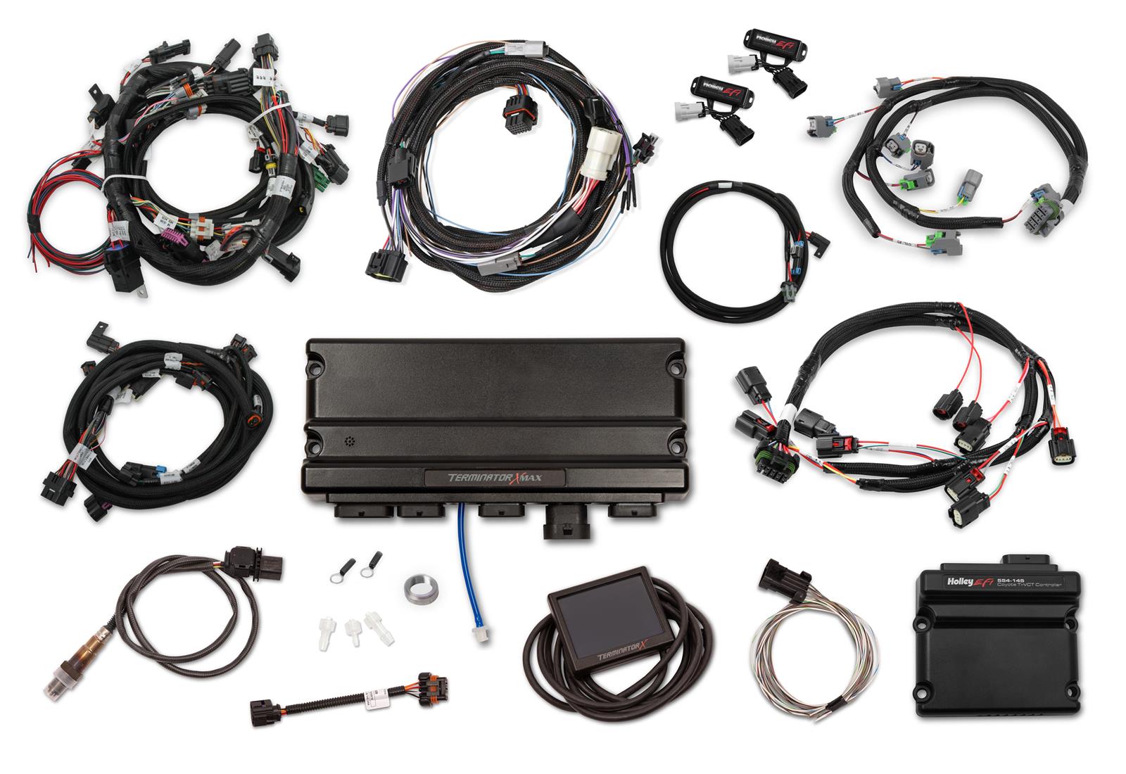 Holley Terminator X MAX Engine Management Systems 550-1313 Systems, MAX, Up to 8-EV6 Injectors, 8-Coil, Plug-and-Play, Drive-by-Wire, Tuner/Trans Control, 4R70W, Ford, 5.0L, Kit
