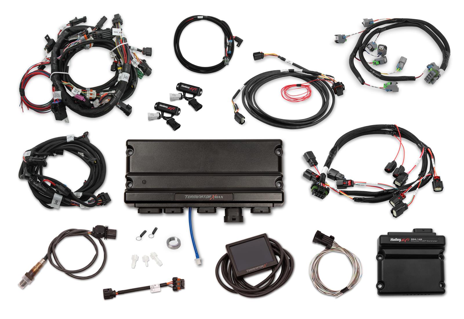 Holley Terminator X MAX Engine Management Systems 550-1409 Systems, MAX, 8-EV6 Injectors, 8-Coils, O2 Sensor, Drive-by-Wire, Plug-and-Play, Ford, 5.0L, Kit