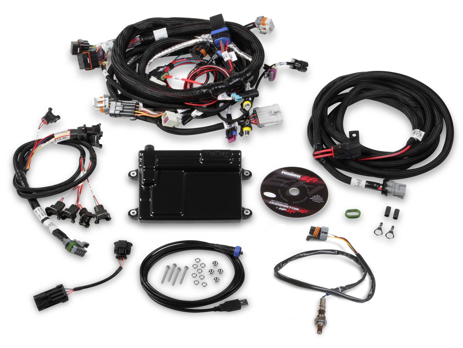 Holley HP EFI ECU and Harness Kits 550-607N Engine Management Systems, EFI, Harness, Up to 16-Injectors, 8-Coils, Four Digital Inputs, NTK O2, Wideband, GM, LS2, LS3, LS7, Kit