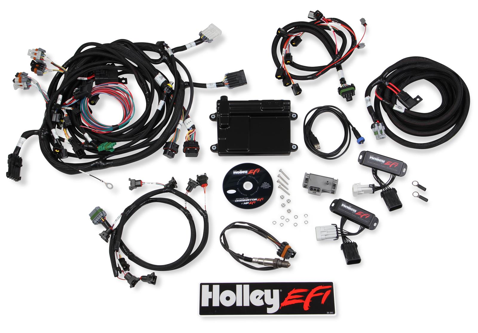 Holley EFI Systems Wiring Harnesses 550-617N Engine Management Systems, HP EFI, ECU and Harness, Up to 16-Injectors, 8-Coils, NTK O2 Sensor, Wideband, CANBUS, Ford, 4-valve, 4.6L, 5.4L, Kit