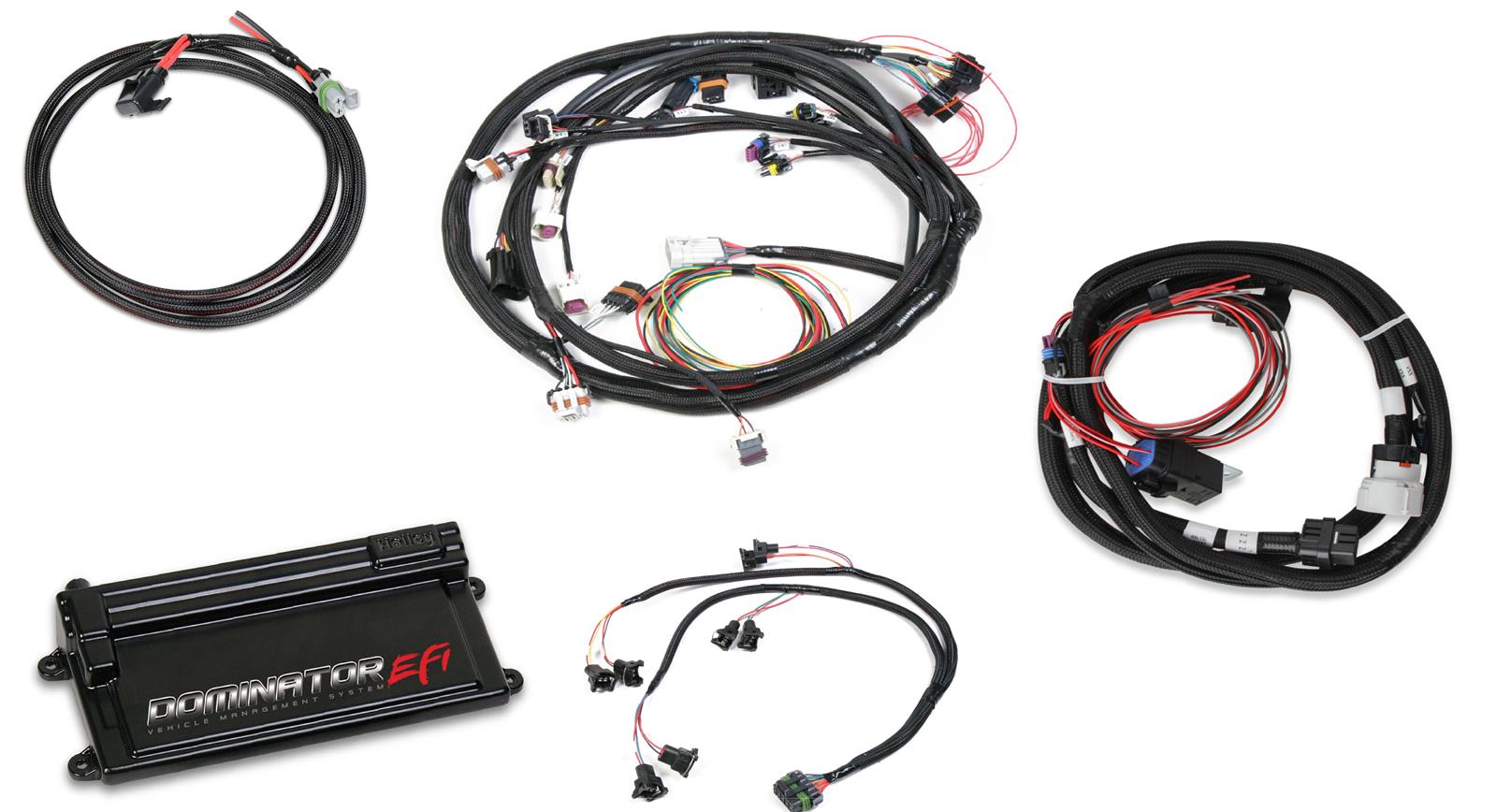 Holley Dominator EFI Vehicle Management Systems 550-658 Engine Systems, EFI, 24-EV1 Injectors, 12-Coils, Analog/Digital, Trans Control, 4x Cam Sensor, Chevy, 4.8-7.0L, 58x Crank, Kit