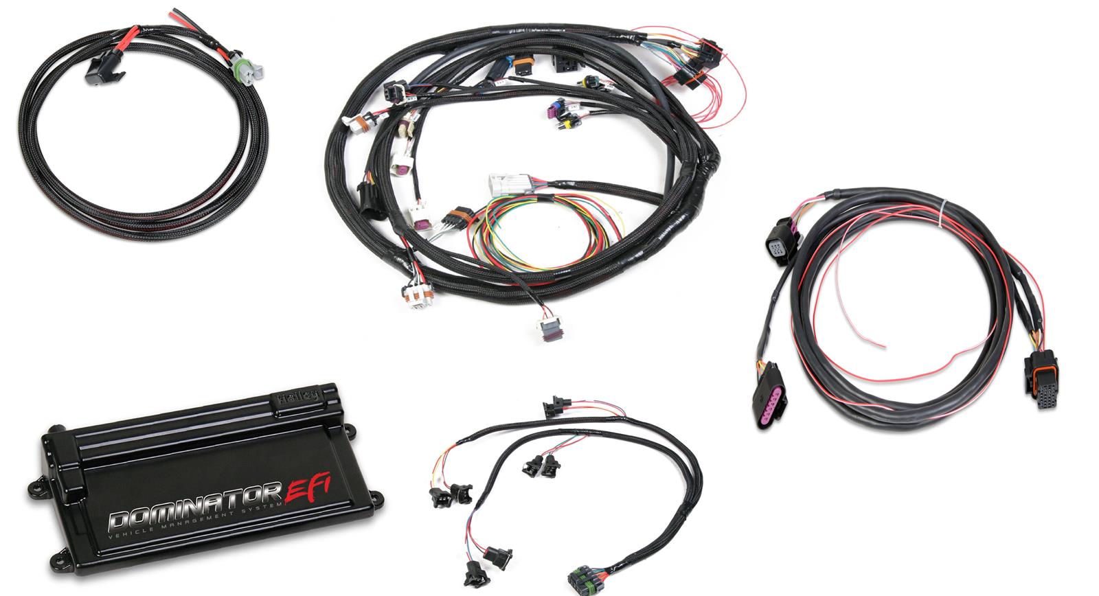 Holley Dominator EFI Vehicle Management Systems 550-659 Engine Systems, EFI, 24-EV1 Injectors, 12-Coils, Analog/Digital, Drive-by-wire, 4x Cam Sensor, Chevy, 4.8-7.0L, 58x Crank, Kit