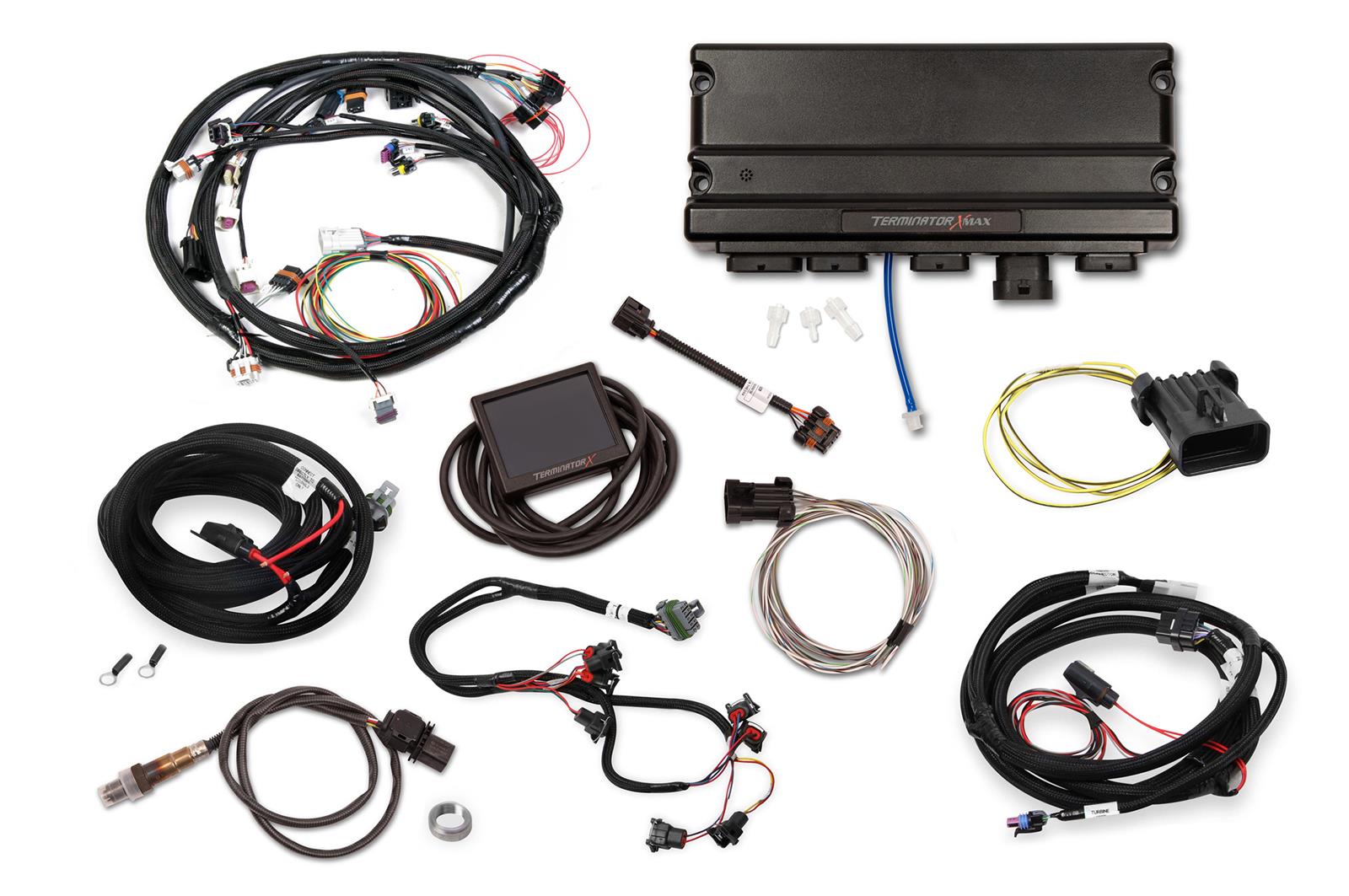 Holley Terminator X MAX Engine Management Systems 550-942 Systems, MAX, Up to 8-EV1 Injectors and 8-Coils, Analog, Trans and Tuner Controls, GM 4L60-E, 4L80-E, Wire Harness, Kit