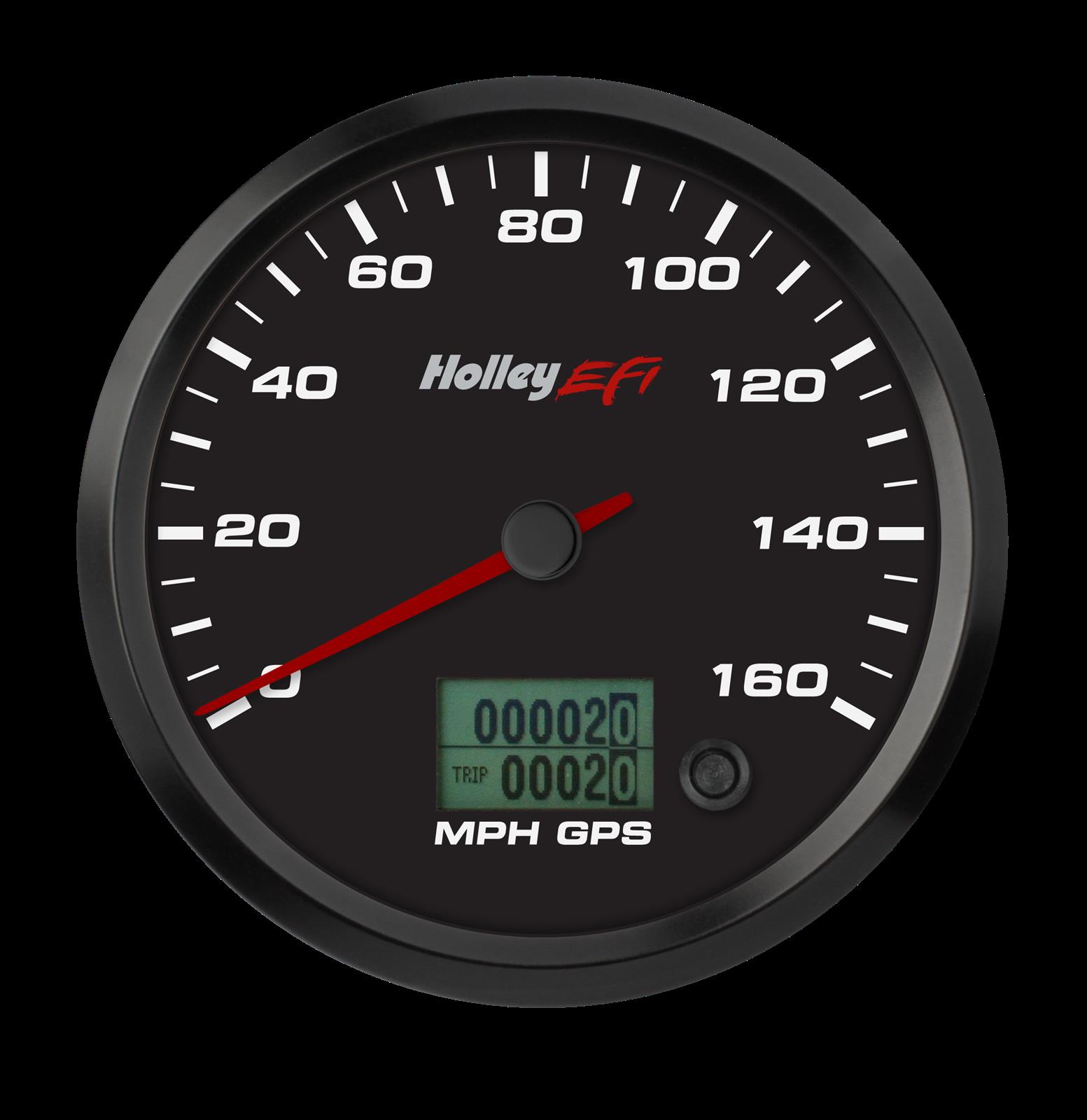 Holley EFI Speedometer Gauges 553-121 Gauges, EFI, GPS Speedometer, 0-160 mph, Analog, Electric Sending Unit, 4 1/2 in. Diameter, Full Sweep, Lighted, Black Face, Red Needle, Each thumbnail 3