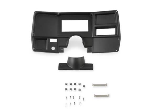 Holley EFI 6.86 in. Dash Bezels 553-396 Panels, EFI, Bezel, 5/32 Thick, ABS Material, Black Matte Finish, No A/C Vents, Chevy, GMC, Trucks, Each