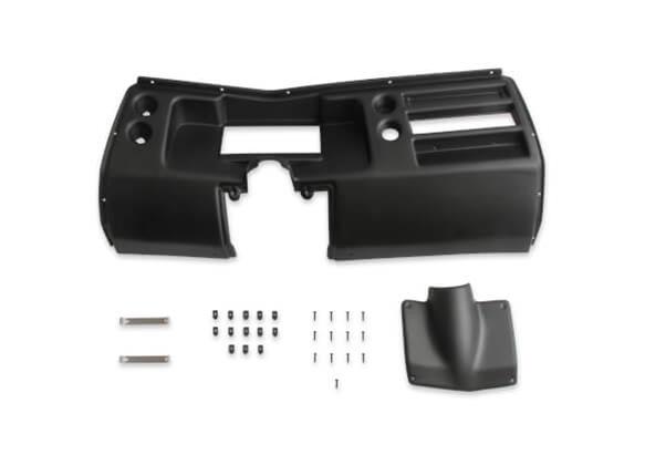 Holley EFI 6.86 in. Dash Bezels 553-398 Panels, EFI, Bezel, 5/32 Thick, ABS Material, Black Matte Finish, No A/C Vents, Chevy, GMC, Trucks, Each