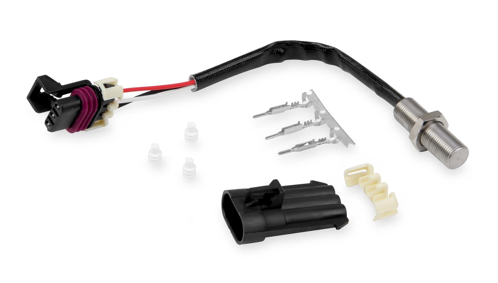 Holley Cam Sync Sensor Kits 554-125 Camshaft Pickups, EFI, Sensor, 3-wire Hall Effect Pickup, M12x1 Threads, Pre-Terminated, for Flying Magnetic Target Only, Each