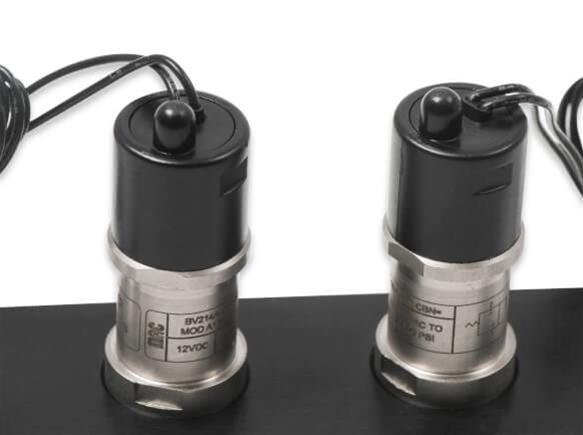 Holley Boost Control Solenoids 557-201 Controllers, EFI, Dual Solenoid Valve, Billet Aluminum, 3 Port Manifold, 1/4 in. NPT, Push-lock Fittings, Two Trminated Connectors, Each thumbnail 5