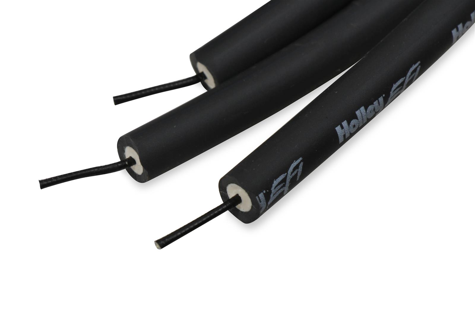 Holley Spark Plug Wires 561-113 Wire Sets, EFI, Cut-toFit, for Smart Coil, 36 in. Long, Black Wire, 8.00mm Core, Black Silicone, Boot, Straight, Universal, Set thumbnail 2